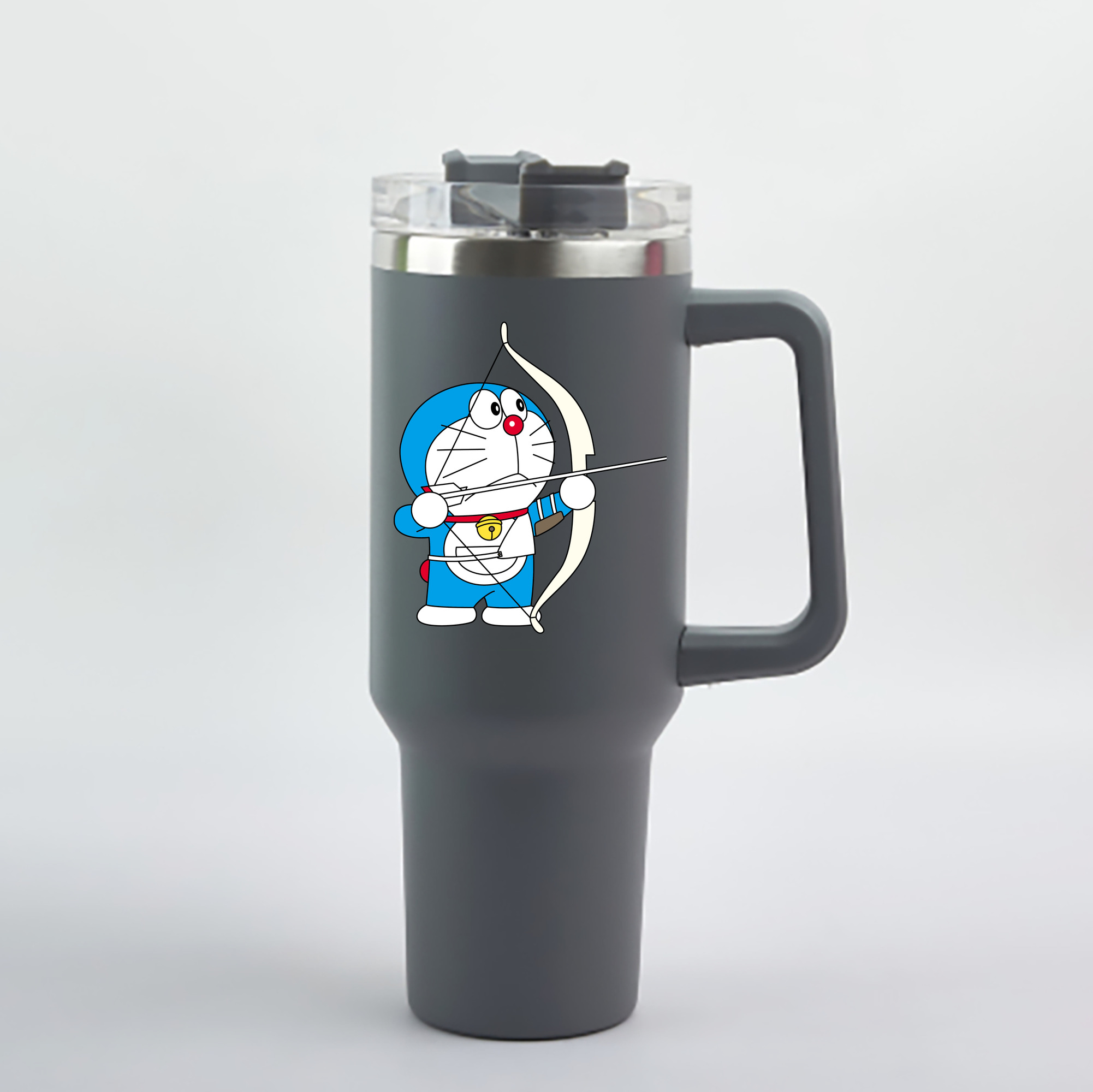 （画像用） ドラえもん Doraemon 1200mL車用タンブラー - クリスタルステッカー（プラスチックストロー付き）