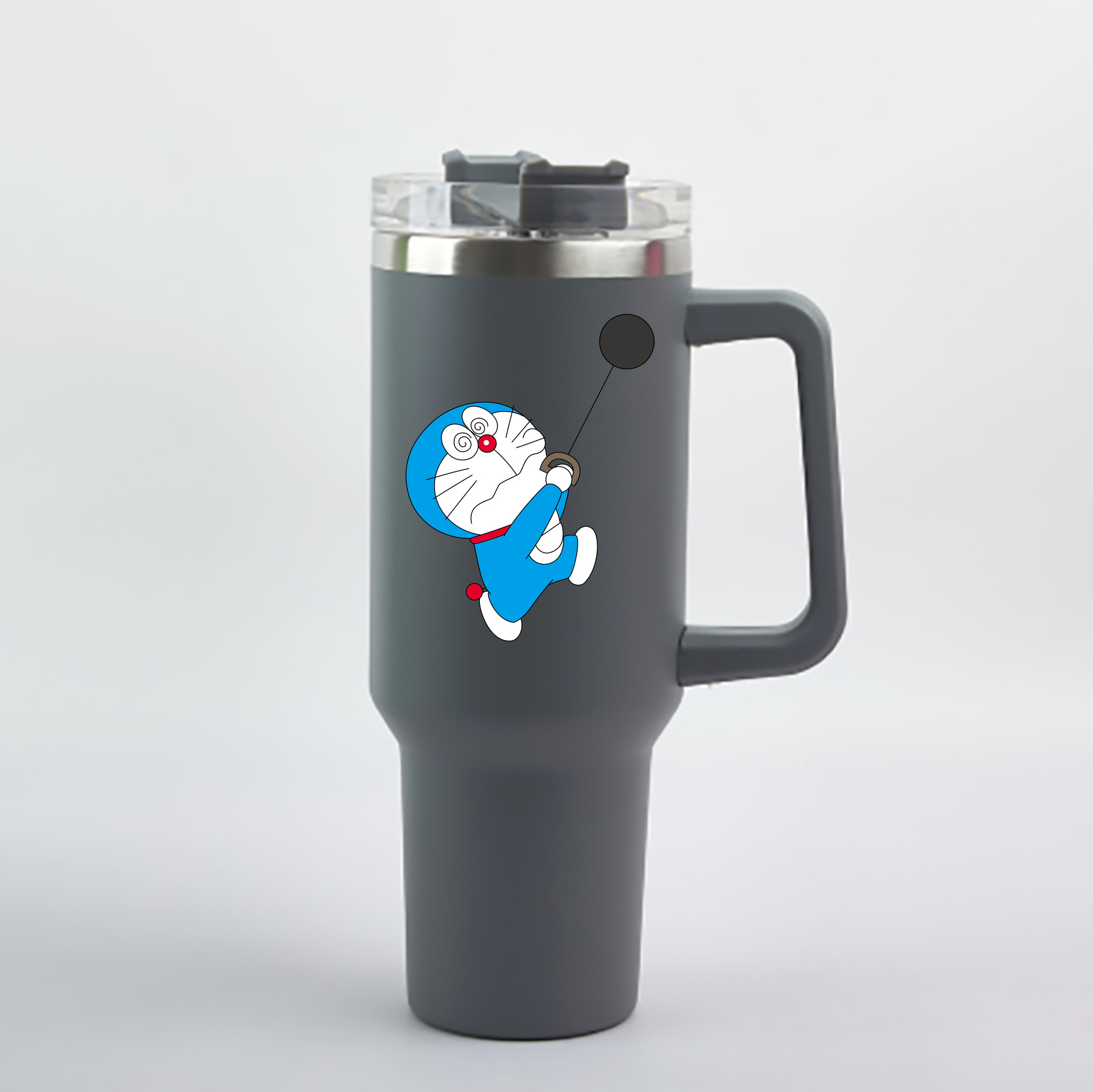 （画像用） ドラえもん Doraemon 1200mL車用タンブラー - クリスタルステッカー（プラスチックストロー付き）