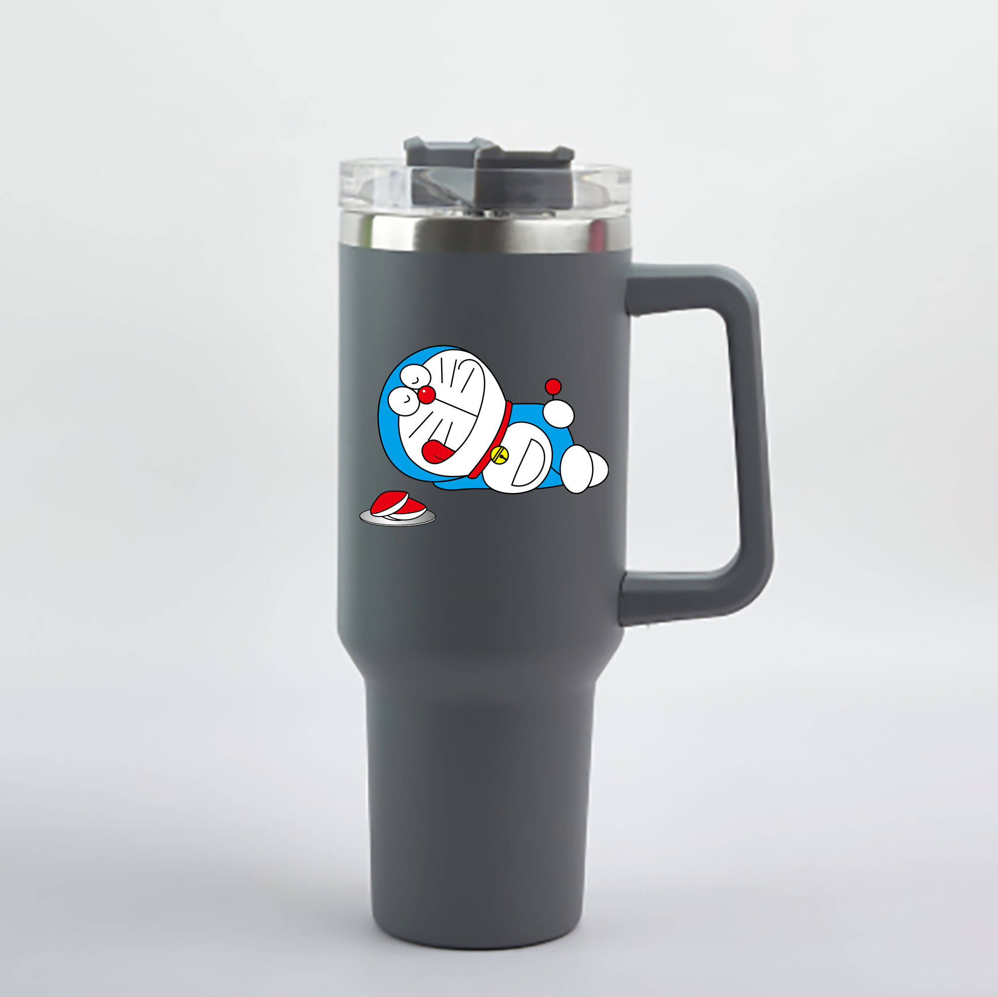（画像用） ドラえもん Doraemon 1200mL車用タンブラー - クリスタルステッカー（プラスチックストロー付き）