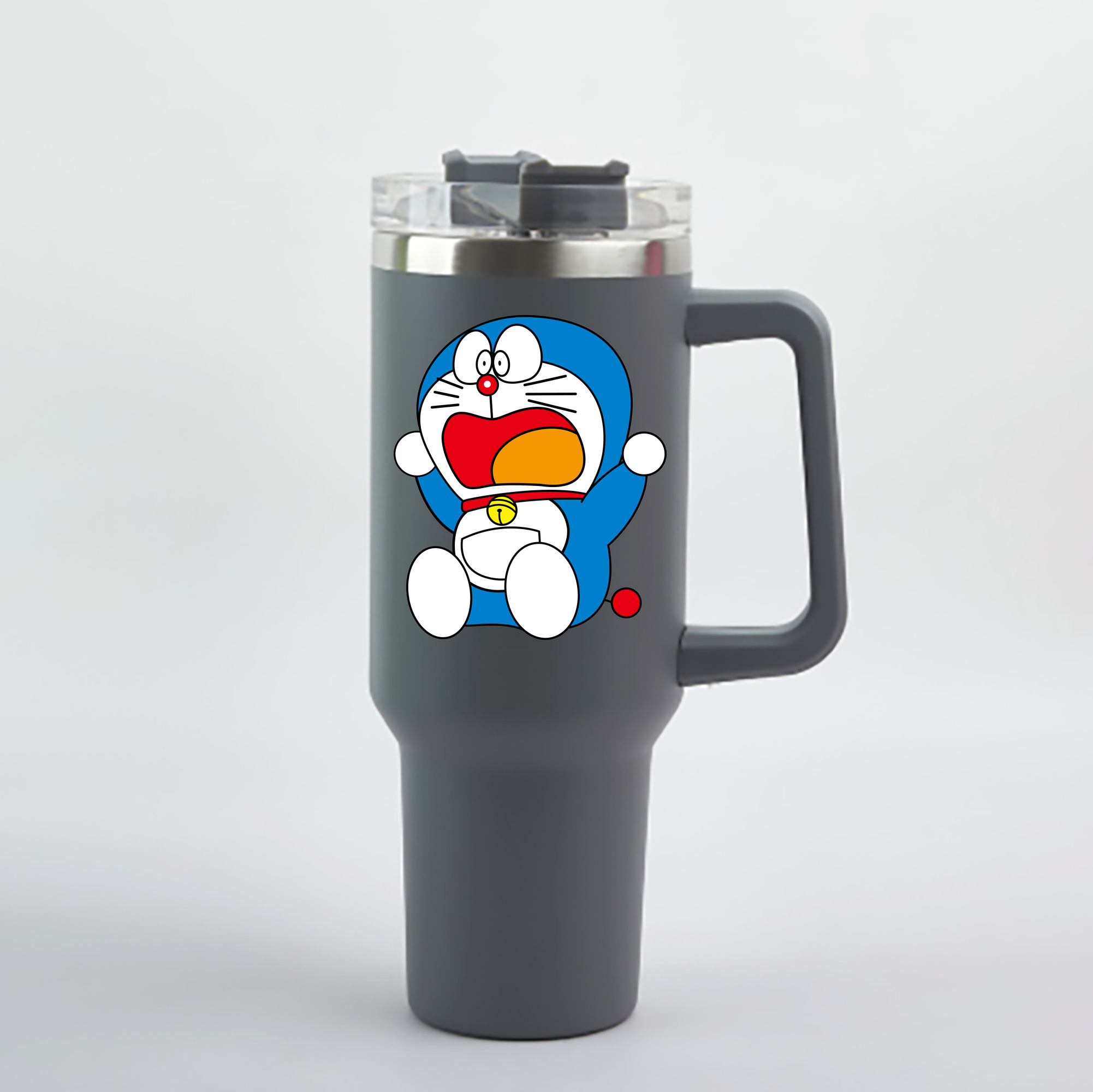 （画像用） ドラえもん Doraemon 1200mL車用タンブラー - クリスタルステッカー（プラスチックストロー付き）