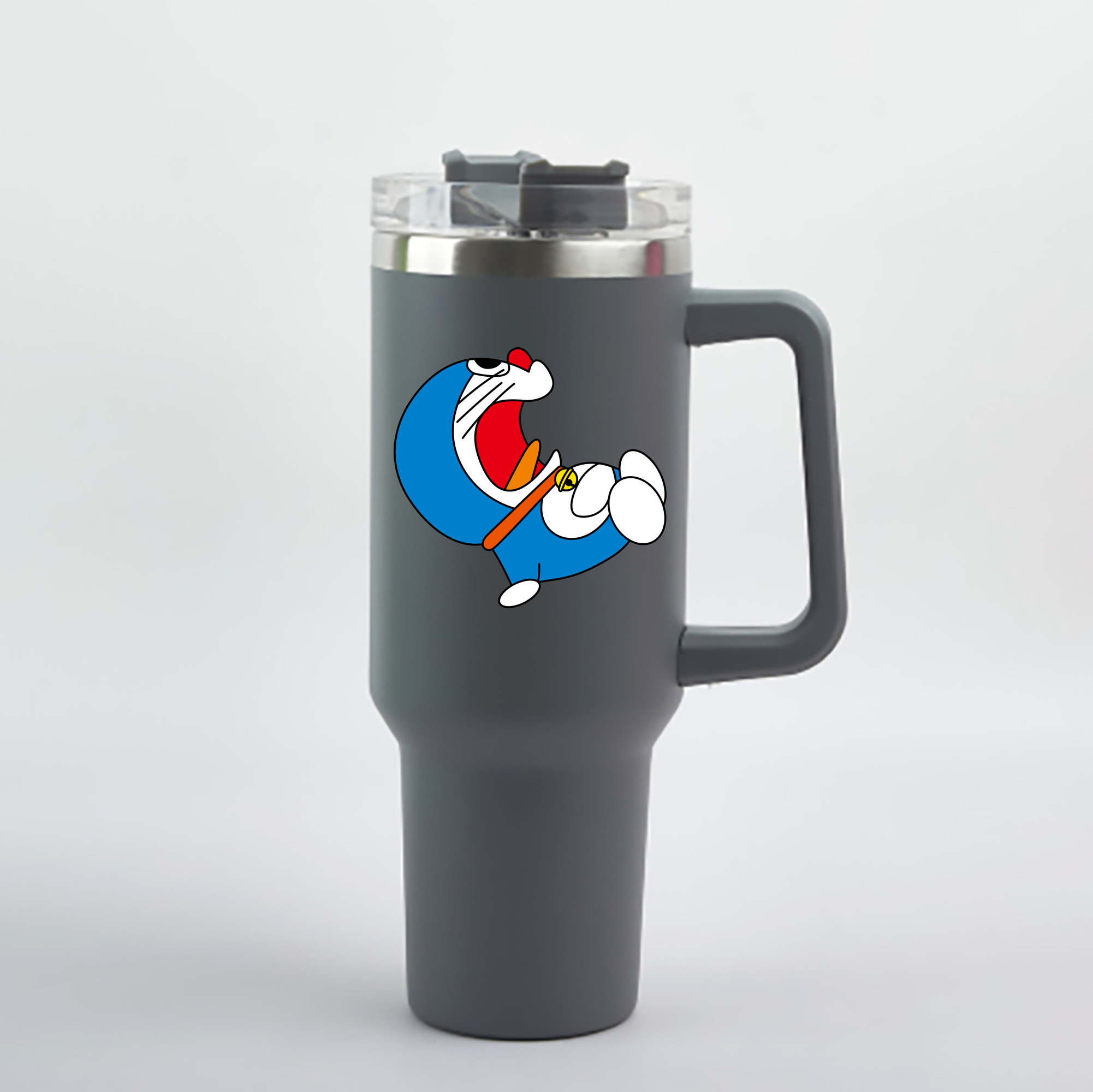 （画像用） ドラえもん Doraemon 1200mL車用タンブラー - クリスタルステッカー（プラスチックストロー付き）