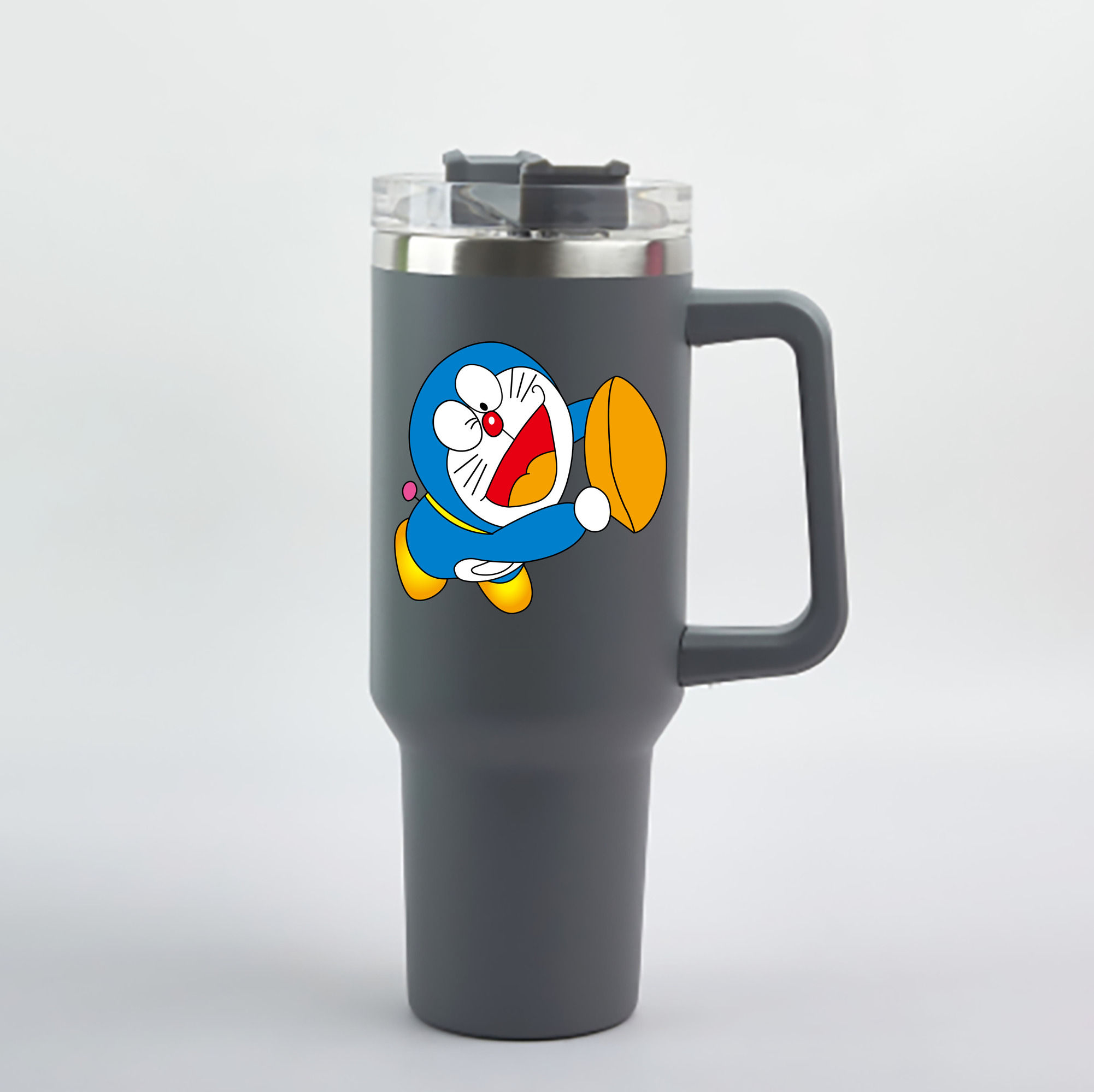 （画像用） ドラえもん Doraemon 1200mL車用タンブラー - クリスタルステッカー（プラスチックストロー付き）