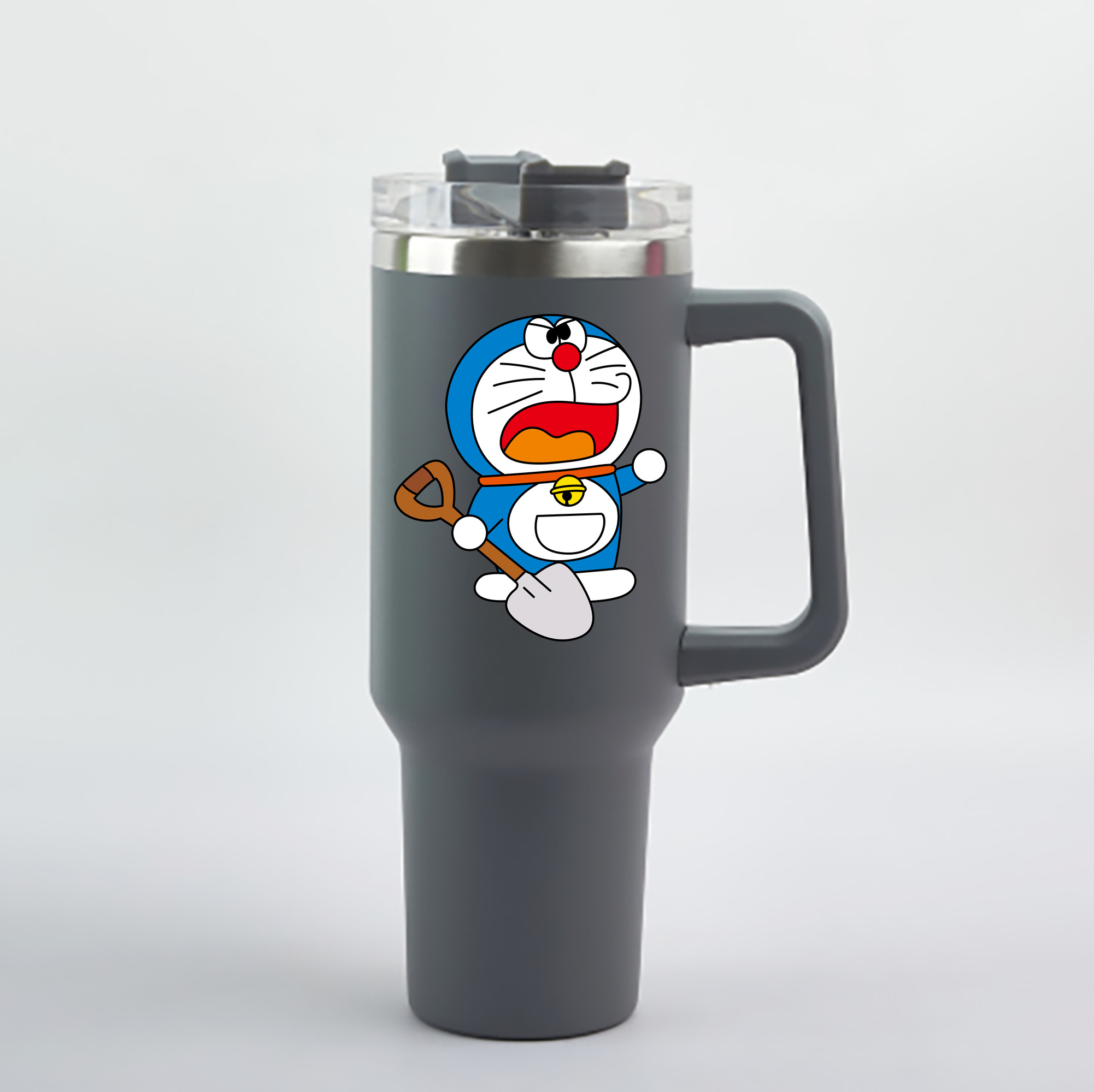 （画像用） ドラえもん Doraemon 1200mL車用タンブラー - クリスタルステッカー（プラスチックストロー付き）