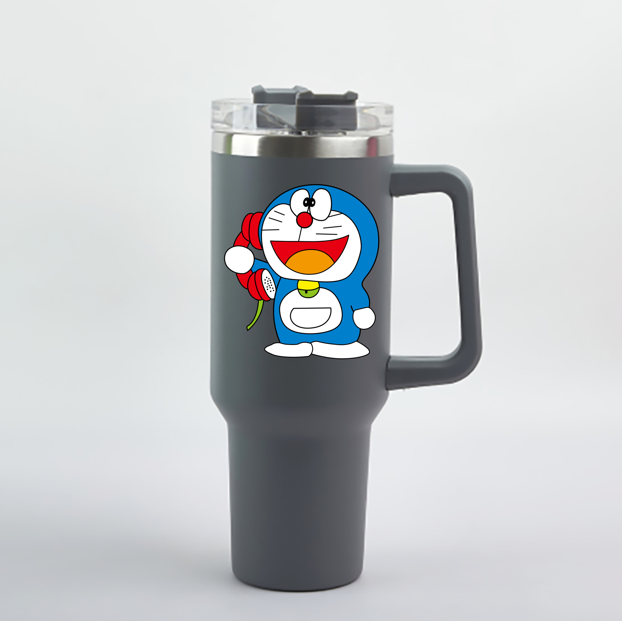 （画像用） ドラえもん Doraemon 1200mL車用タンブラー - クリスタルステッカー（プラスチックストロー付き）