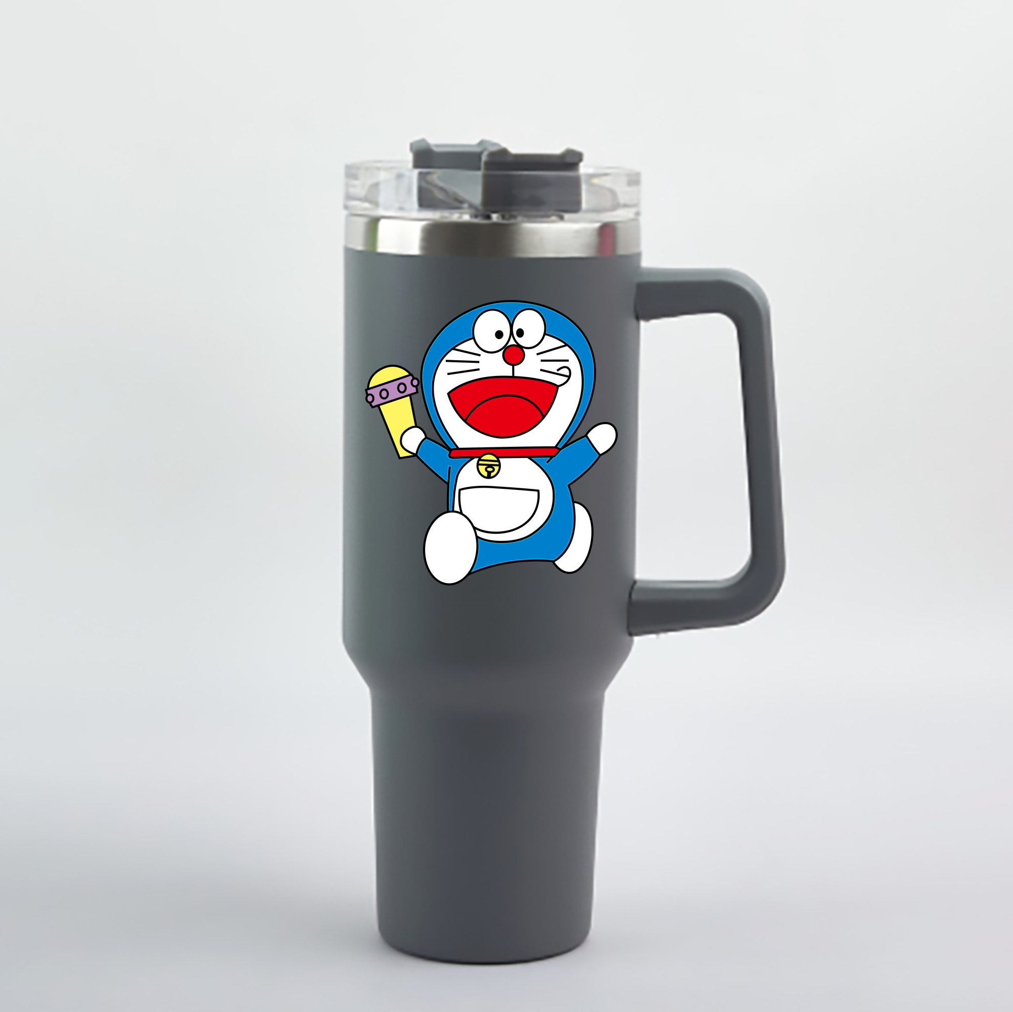 （画像用） ドラえもん Doraemon 1200mL車用タンブラー - クリスタルステッカー（プラスチックストロー付き）