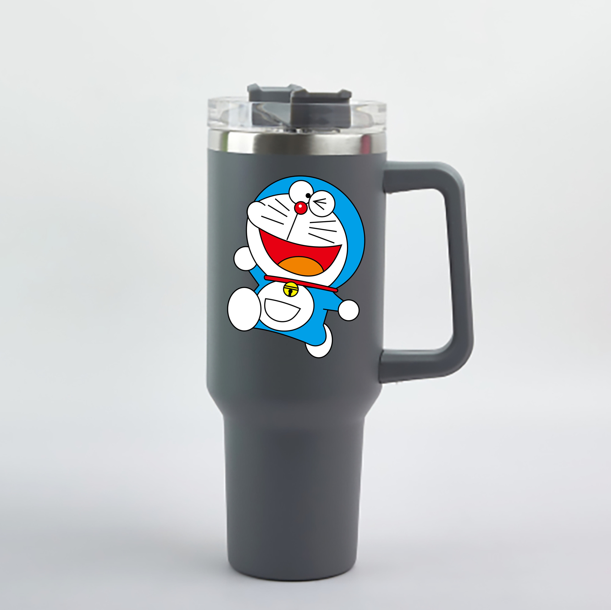（画像用） ドラえもん Doraemon 1200mL車用タンブラー - クリスタルステッカー（プラスチックストロー付き）