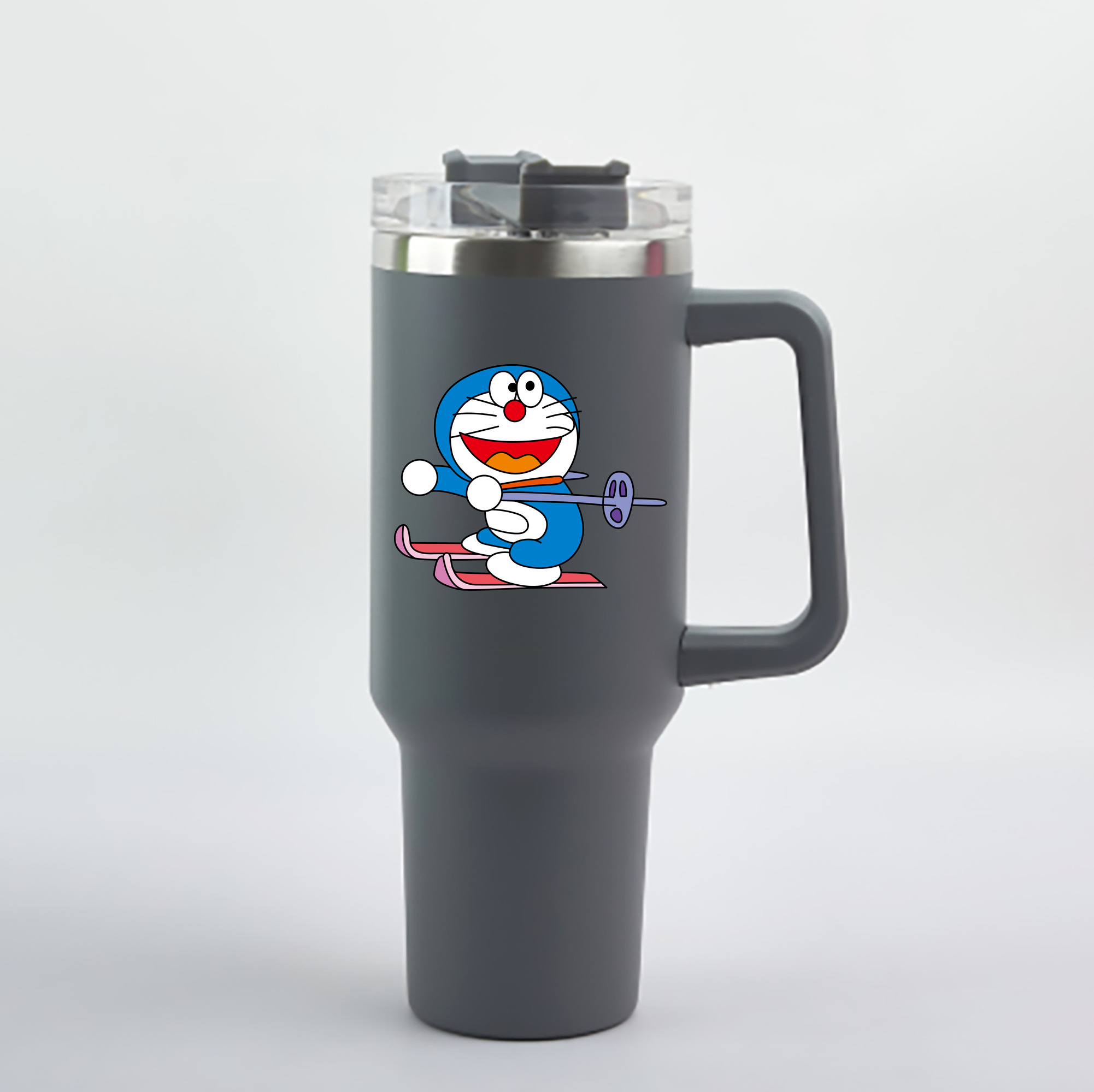 （画像用） ドラえもん Doraemon 1200mL車用タンブラー - クリスタルステッカー（プラスチックストロー付き）