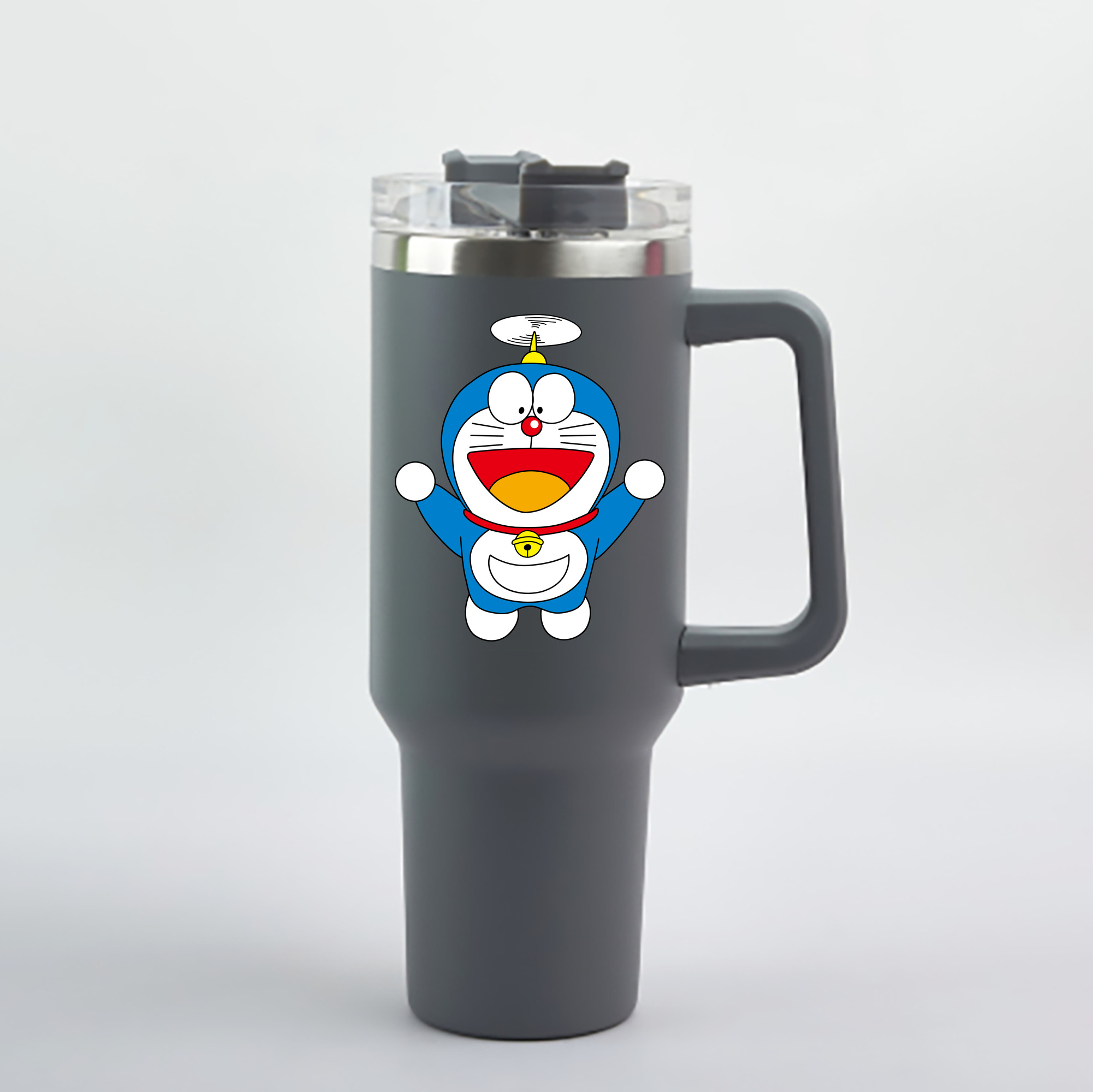 （画像用） ドラえもん Doraemon 1200mL車用タンブラー - クリスタルステッカー（プラスチックストロー付き）