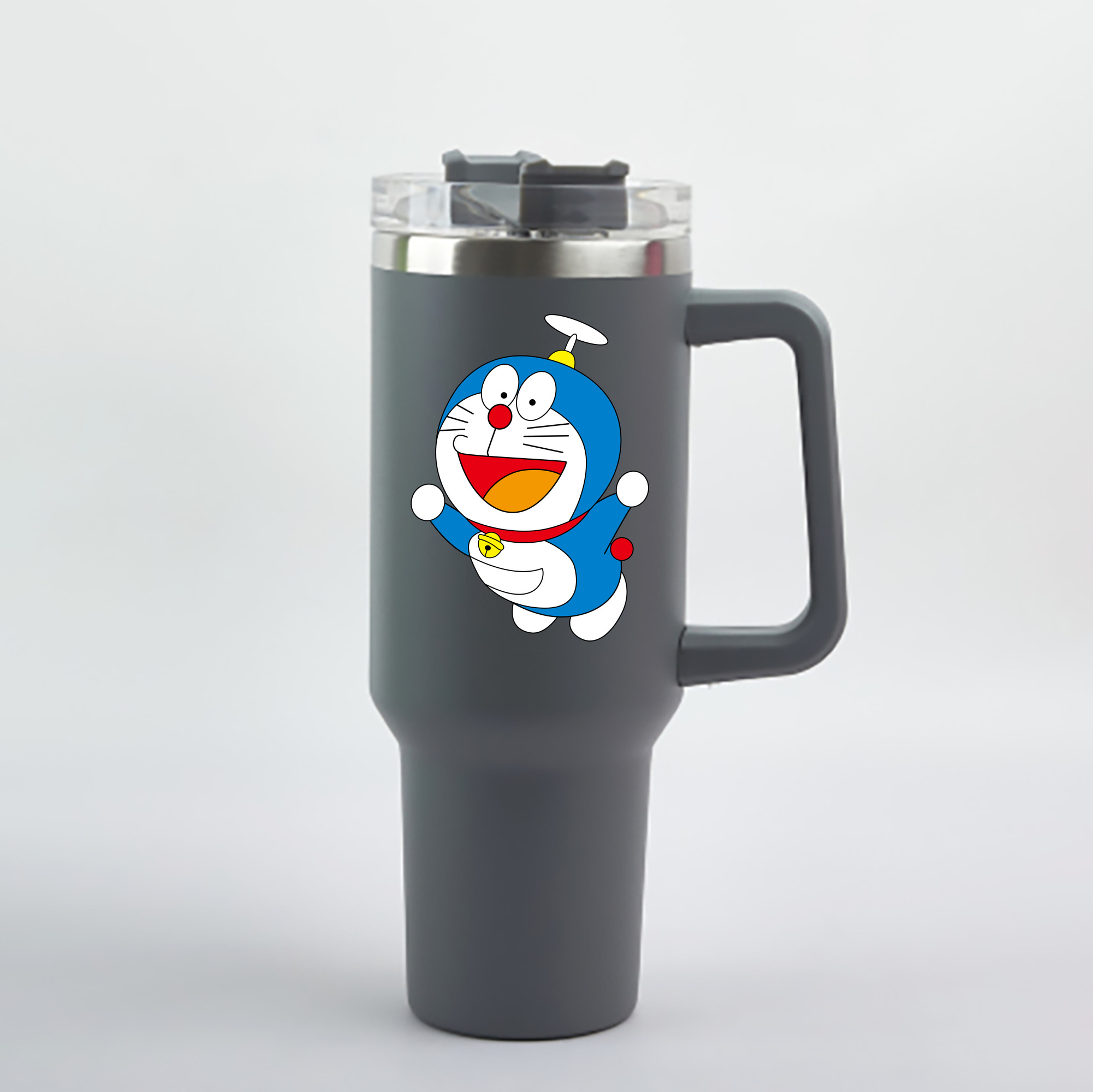 （画像用） ドラえもん Doraemon 1200mL車用タンブラー - クリスタルステッカー（プラスチックストロー付き）