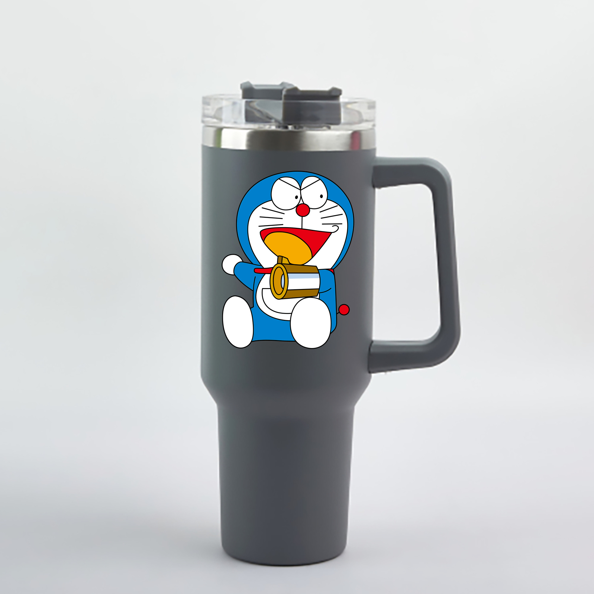 （画像用） ドラえもん Doraemon 1200mL車用タンブラー - クリスタルステッカー（プラスチックストロー付き）