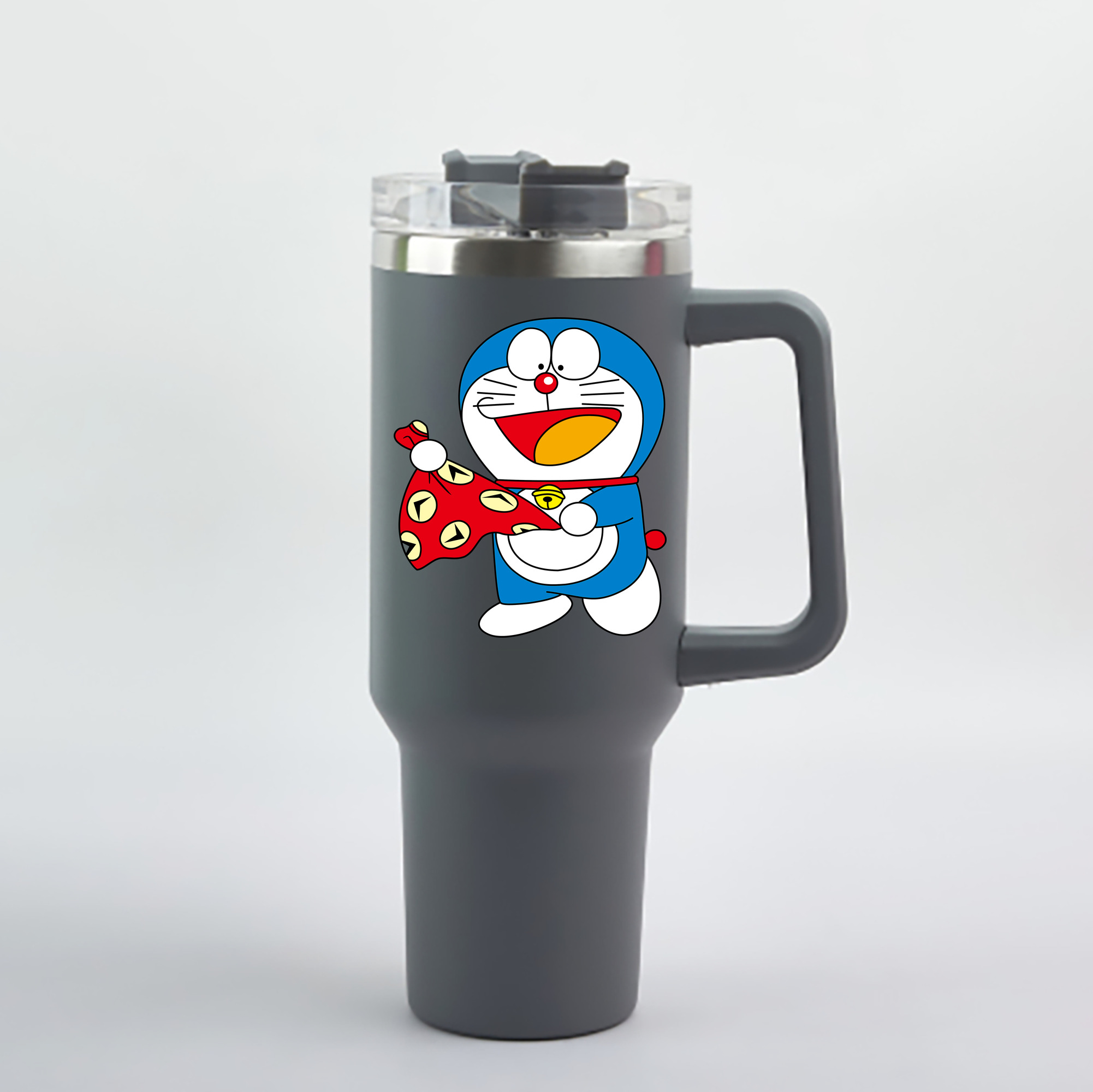 （画像用） ドラえもん Doraemon 1200mL車用タンブラー - クリスタルステッカー（プラスチックストロー付き）