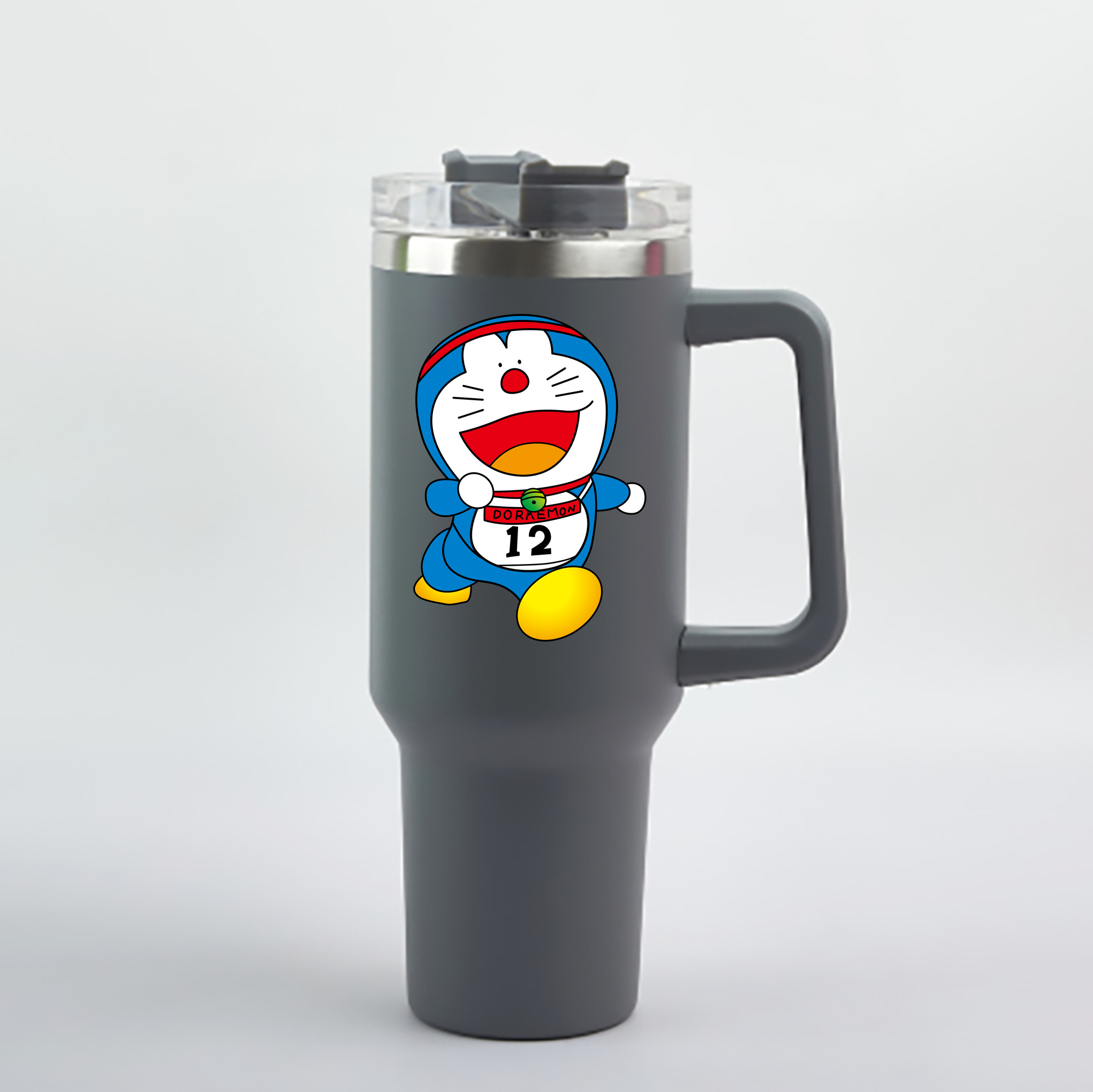 （画像用） ドラえもん Doraemon 1200mL車用タンブラー - クリスタルステッカー（プラスチックストロー付き）