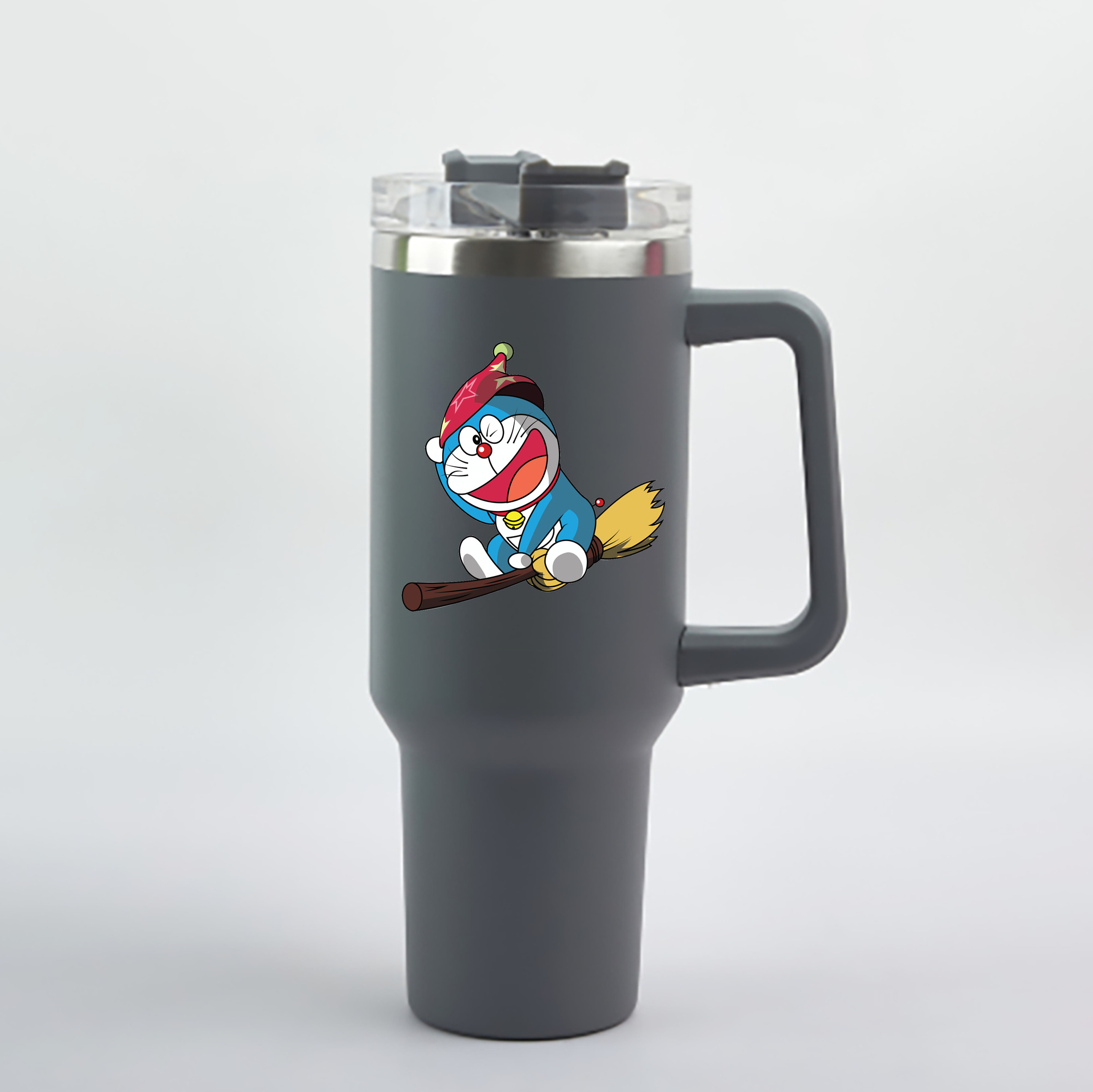 （画像用） ドラえもん Doraemon 1200mL車用タンブラー - クリスタルステッカー（プラスチックストロー付き）