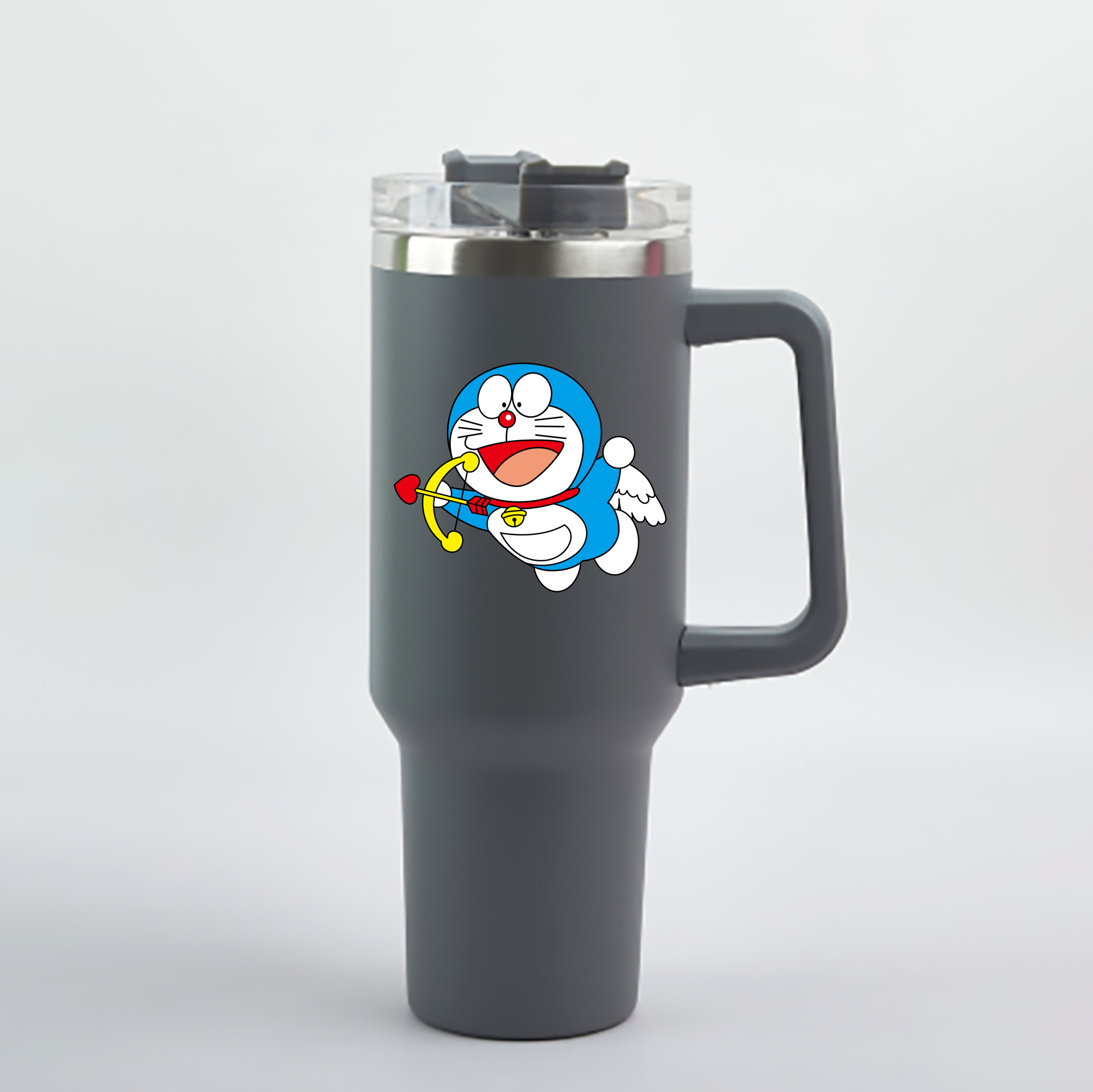 （画像用） ドラえもん Doraemon 1200mL車用タンブラー - クリスタルステッカー（プラスチックストロー付き）