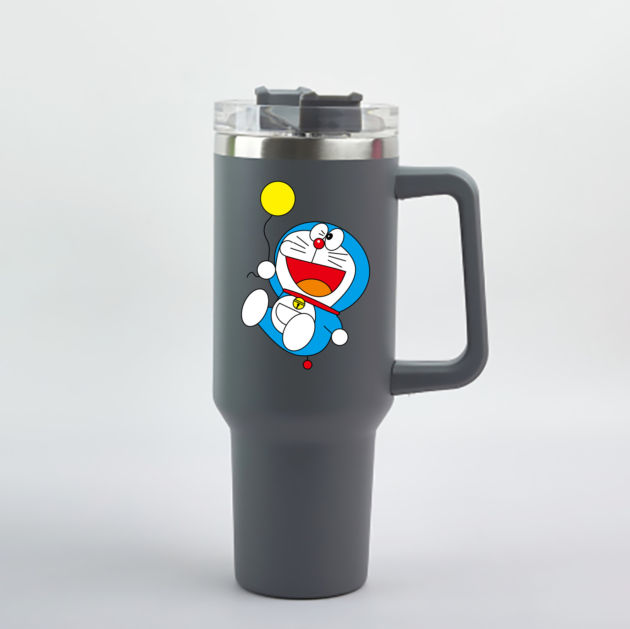 （画像用） ドラえもん Doraemon 1200mL車用タンブラー - クリスタルステッカー（プラスチックストロー付き）