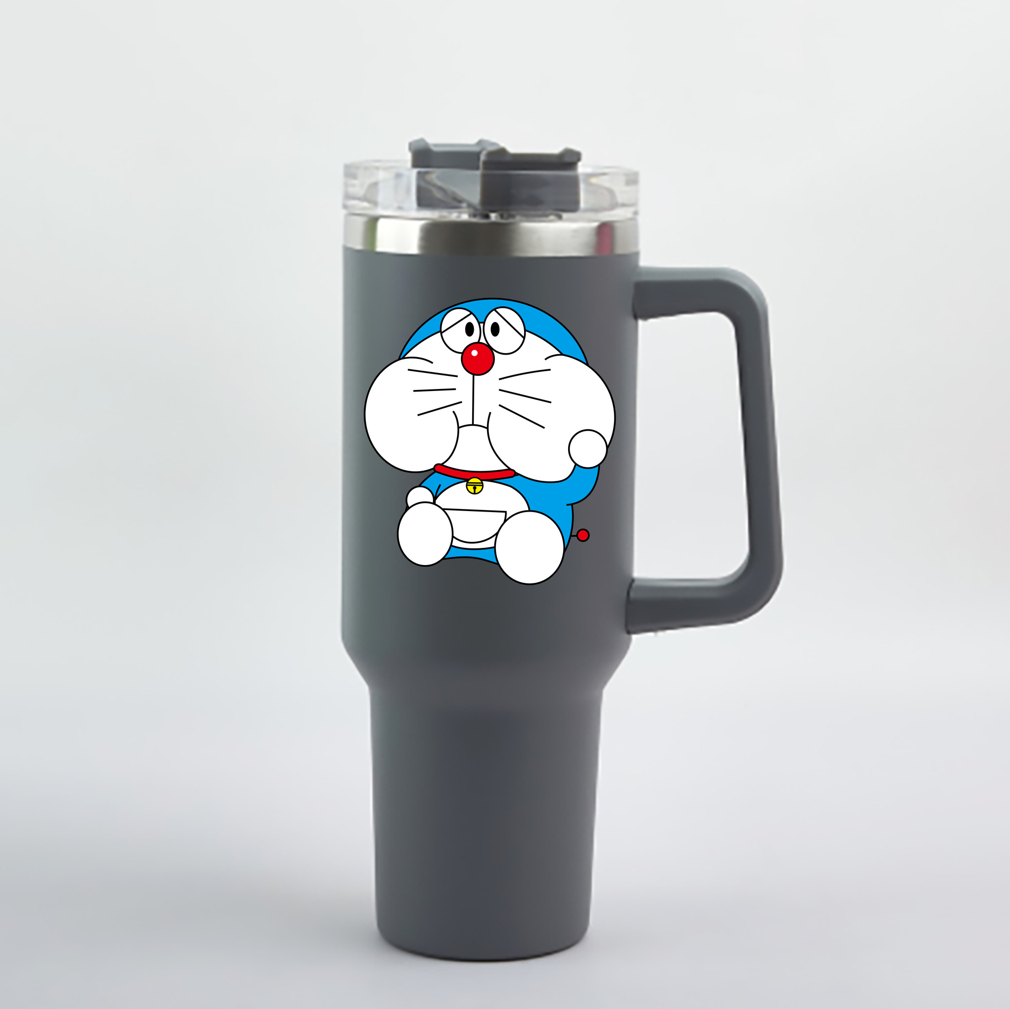 （画像用） ドラえもん Doraemon 1200mL車用タンブラー - クリスタルステッカー（プラスチックストロー付き）