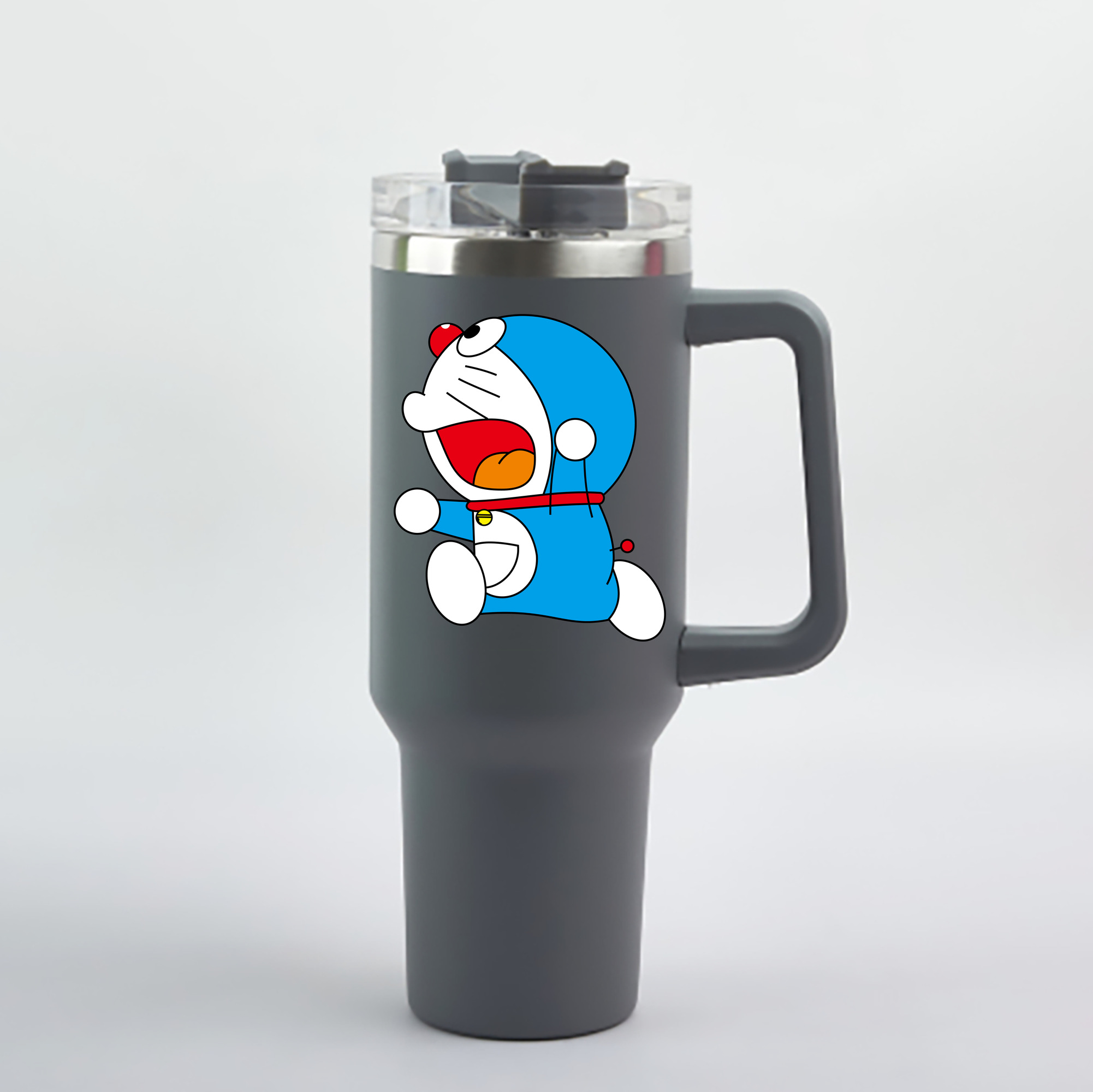 （画像用） ドラえもん Doraemon 1200mL車用タンブラー - クリスタルステッカー（プラスチックストロー付き）