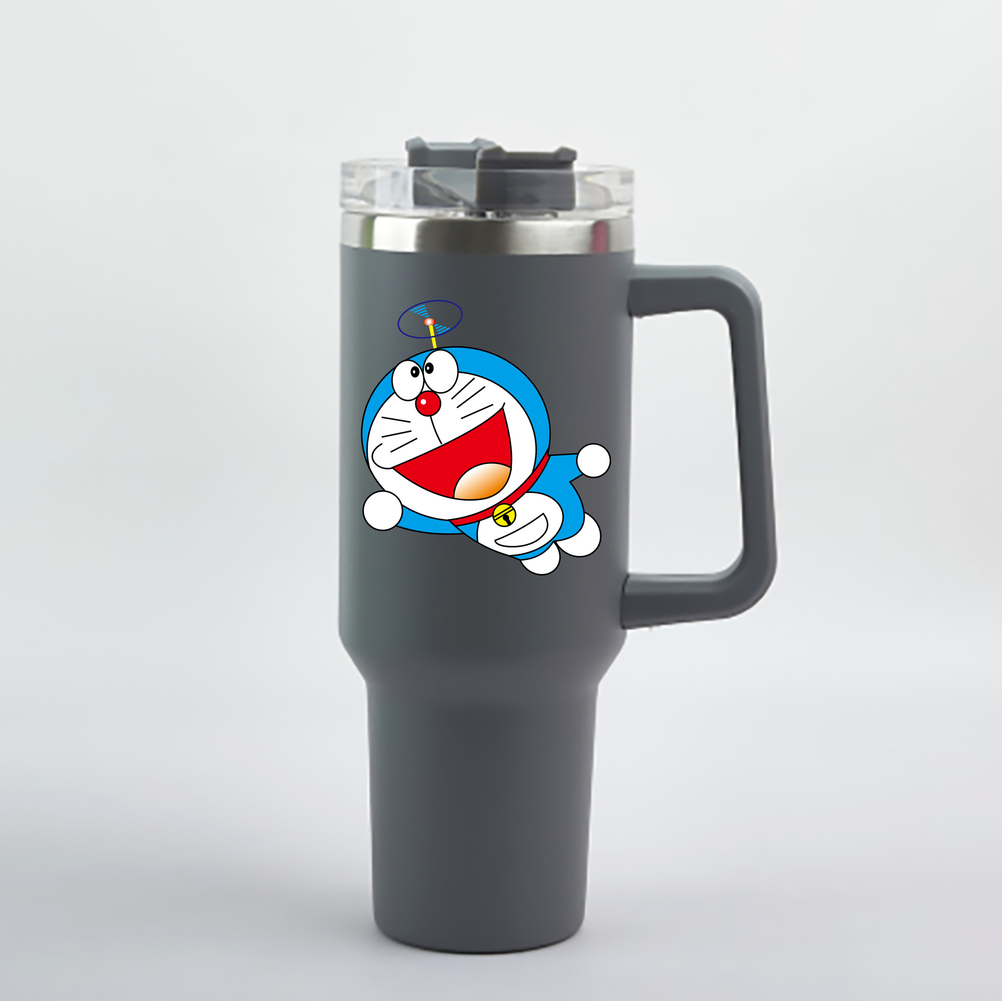 （画像用） ドラえもん Doraemon 1200mL車用タンブラー - クリスタルステッカー（プラスチックストロー付き）