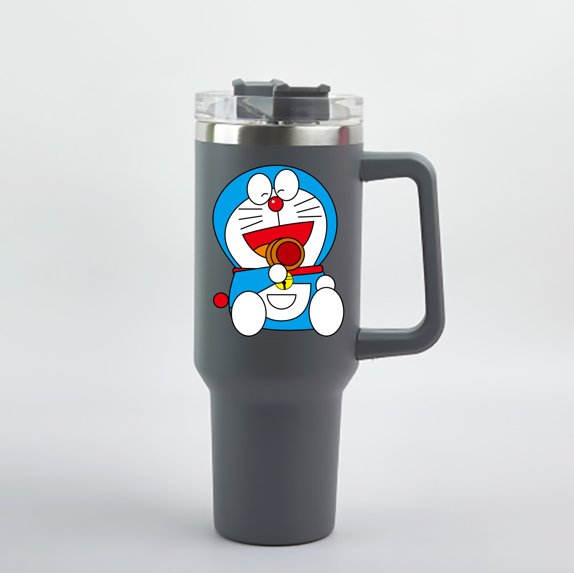 （画像用） ドラえもん Doraemon 1200mL車用タンブラー - クリスタルステッカー（プラスチックストロー付き）