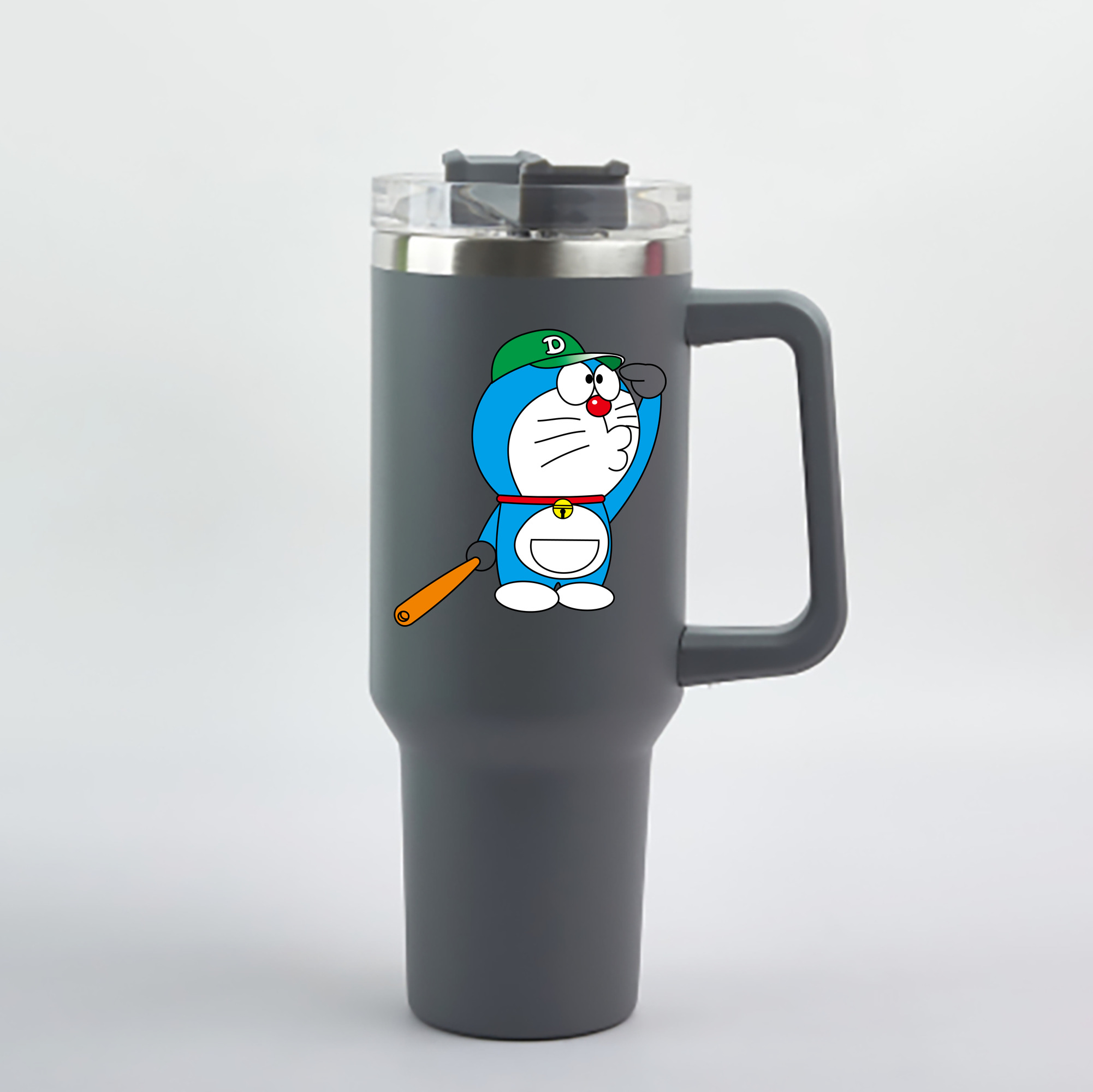 （画像用） ドラえもん Doraemon 1200mL車用タンブラー - クリスタルステッカー（プラスチックストロー付き）