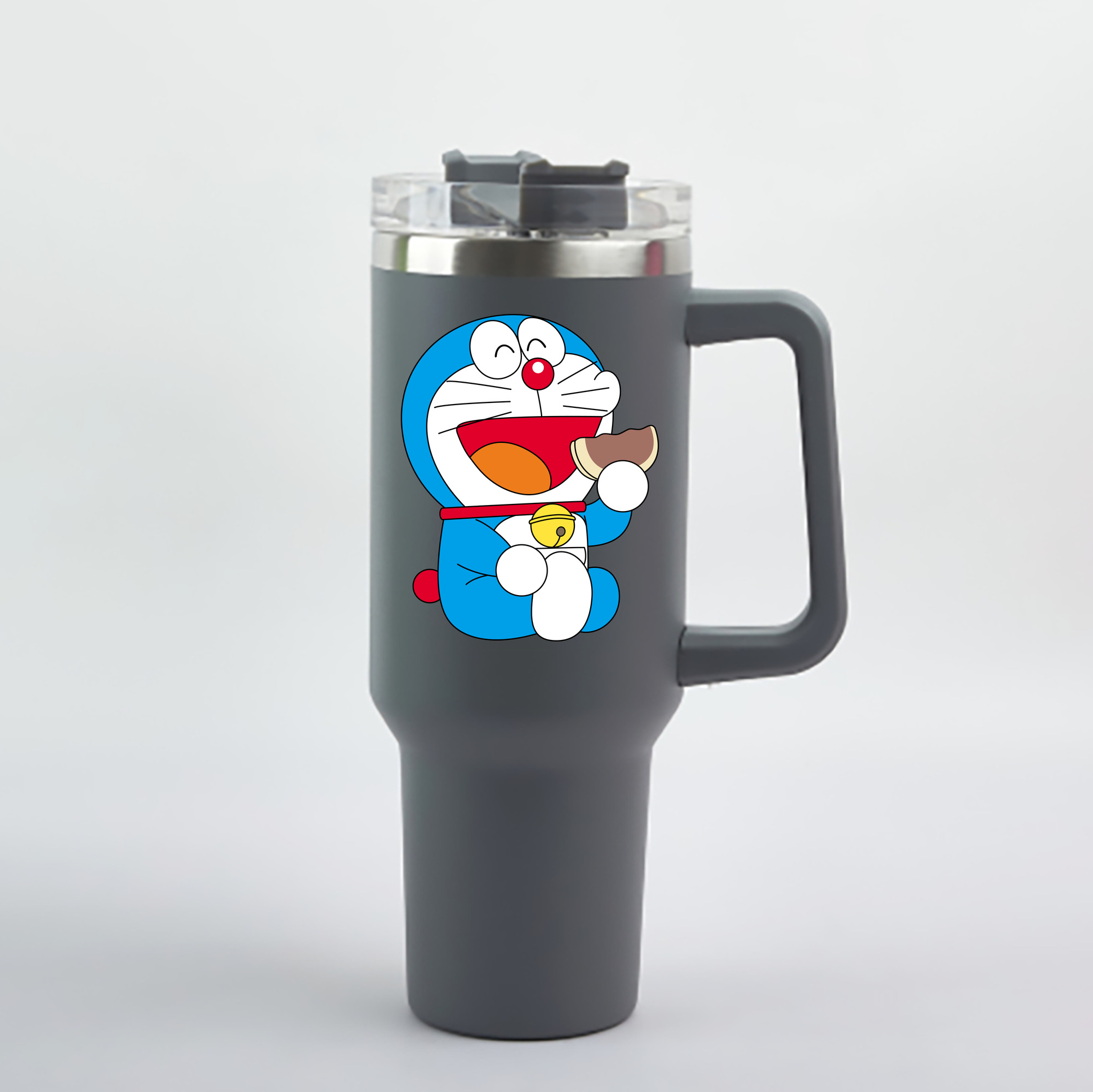 （画像用） ドラえもん Doraemon 1200mL車用タンブラー - クリスタルステッカー（プラスチックストロー付き）