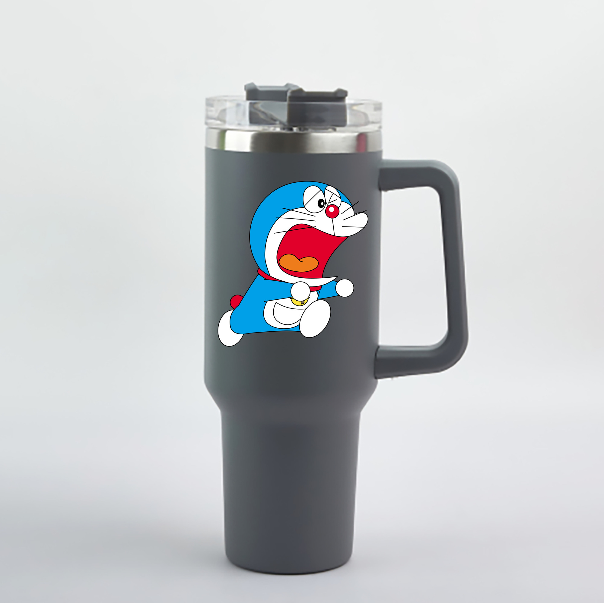 （画像用） ドラえもん Doraemon 1200mL車用タンブラー - クリスタルステッカー（プラスチックストロー付き）