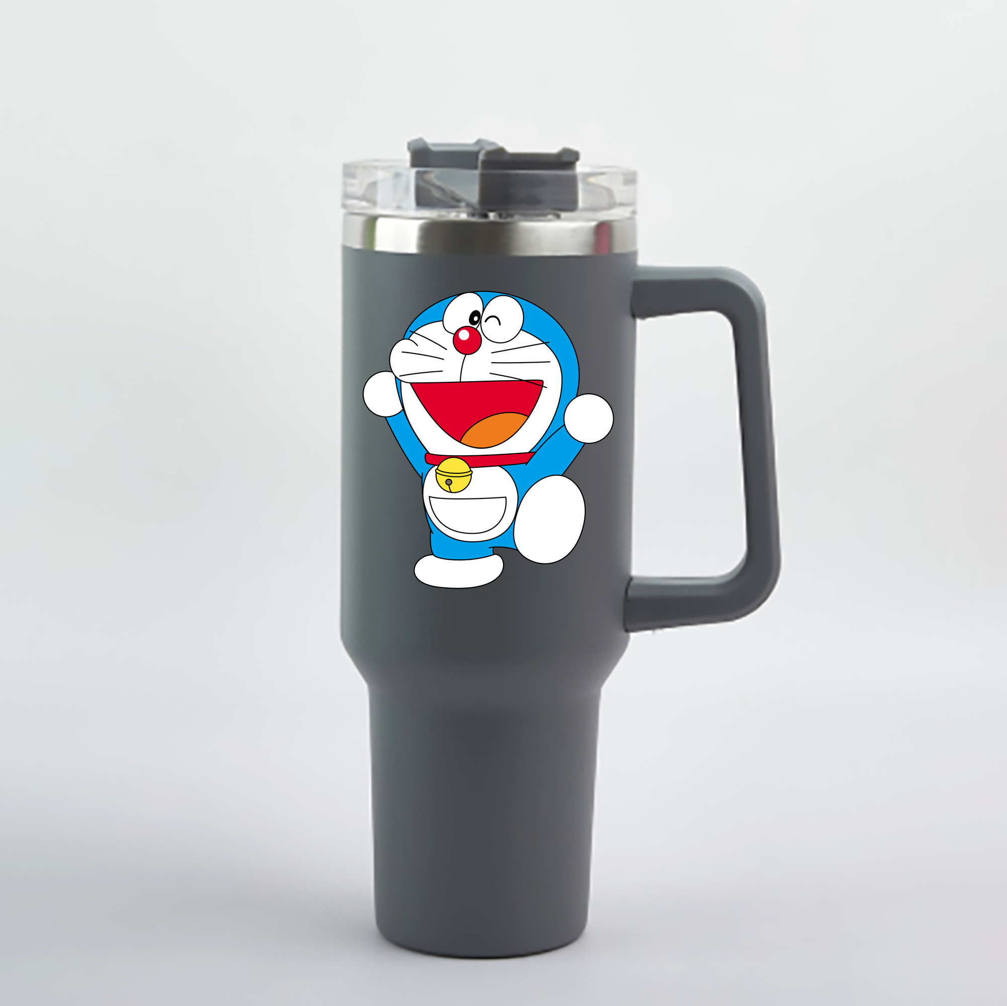 （画像用） ドラえもん Doraemon 1200mL車用タンブラー - クリスタルステッカー（プラスチックストロー付き）