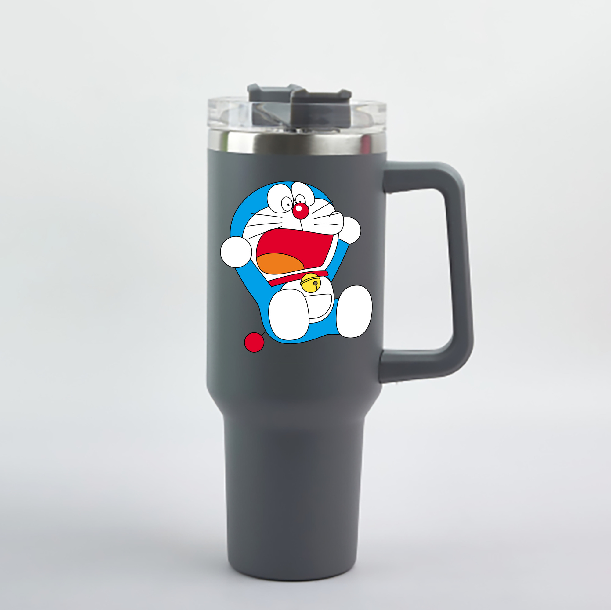 （画像用） ドラえもん Doraemon 1200mL車用タンブラー - クリスタルステッカー（プラスチックストロー付き）