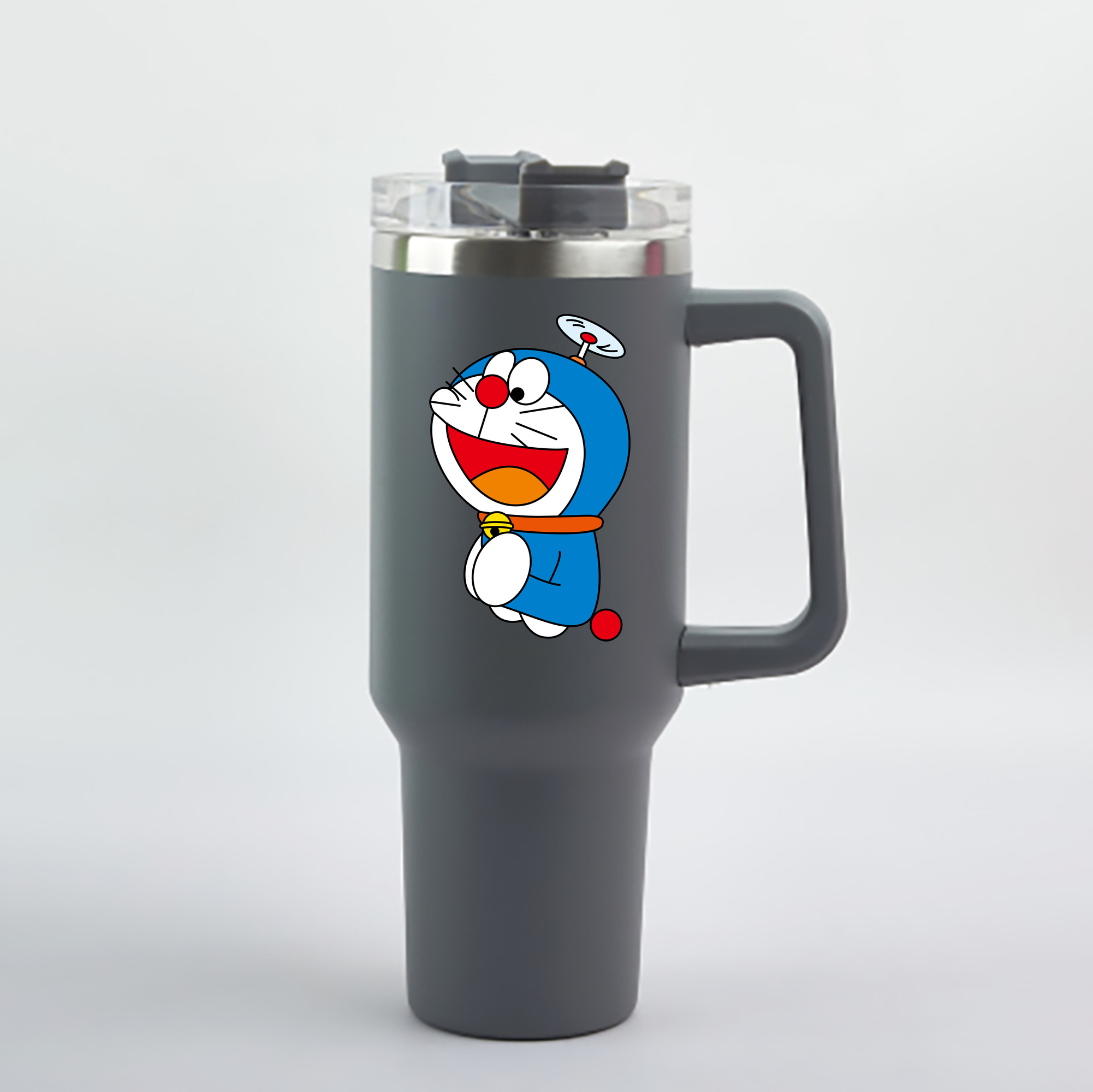 （画像用） ドラえもん Doraemon 1200mL車用タンブラー - クリスタルステッカー（プラスチックストロー付き）