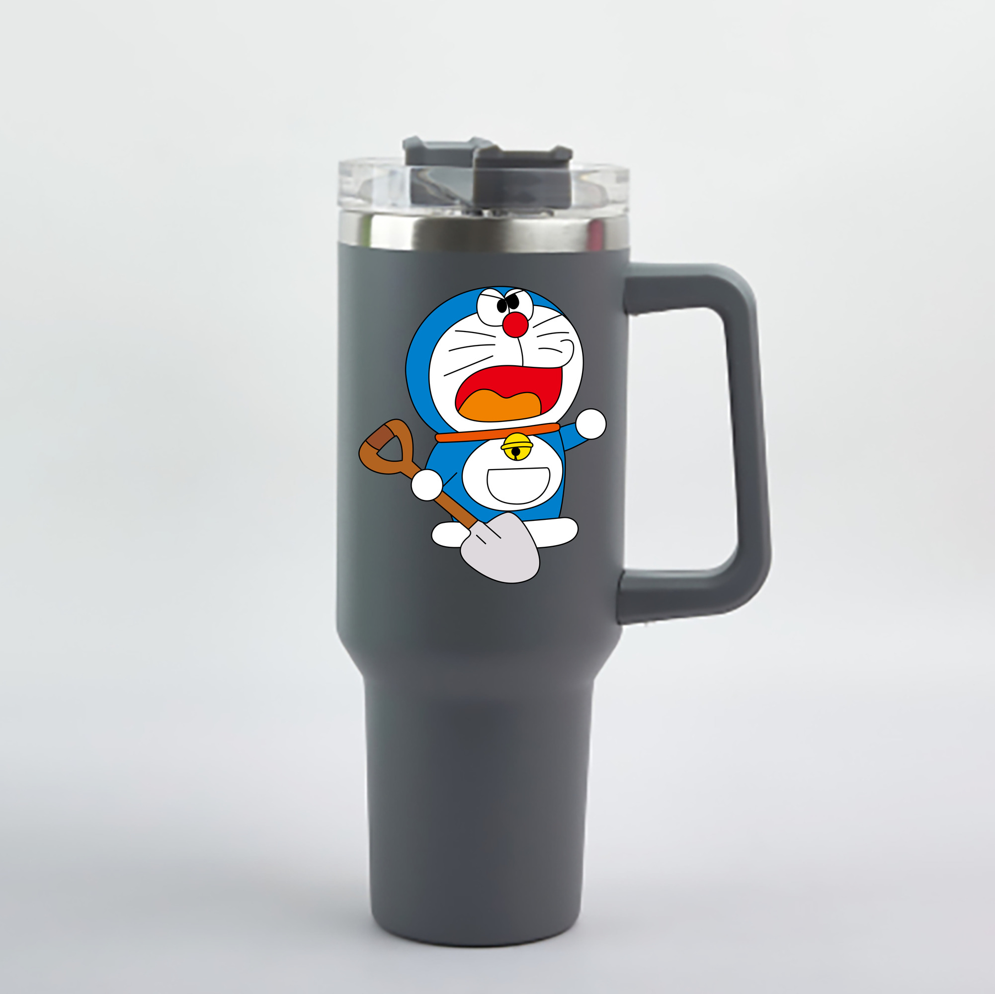 （画像用） ドラえもん Doraemon 1200mL車用タンブラー - クリスタルステッカー（プラスチックストロー付き）
