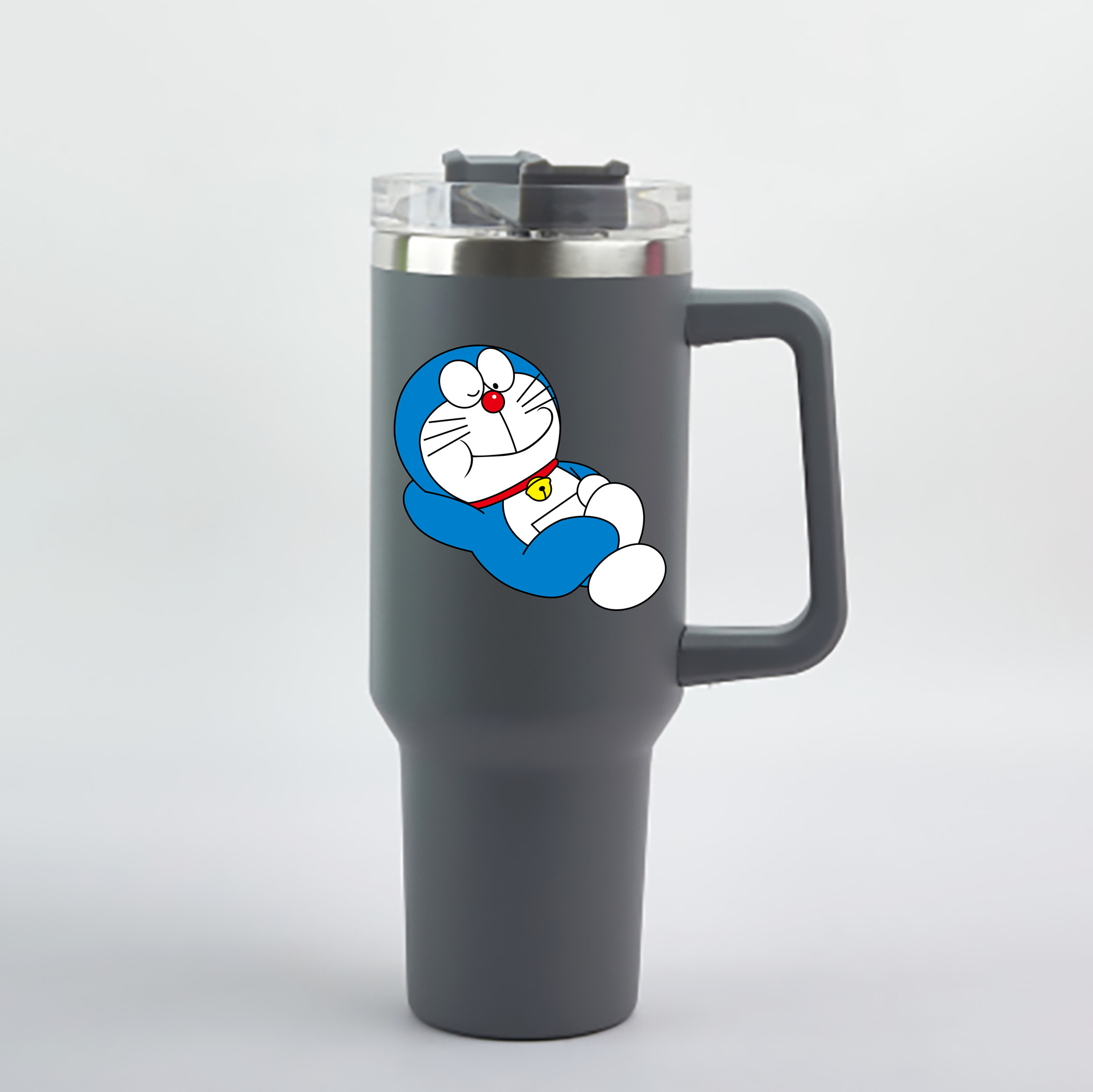 （画像用） ドラえもん Doraemon 1200mL車用タンブラー - クリスタルステッカー（プラスチックストロー付き）