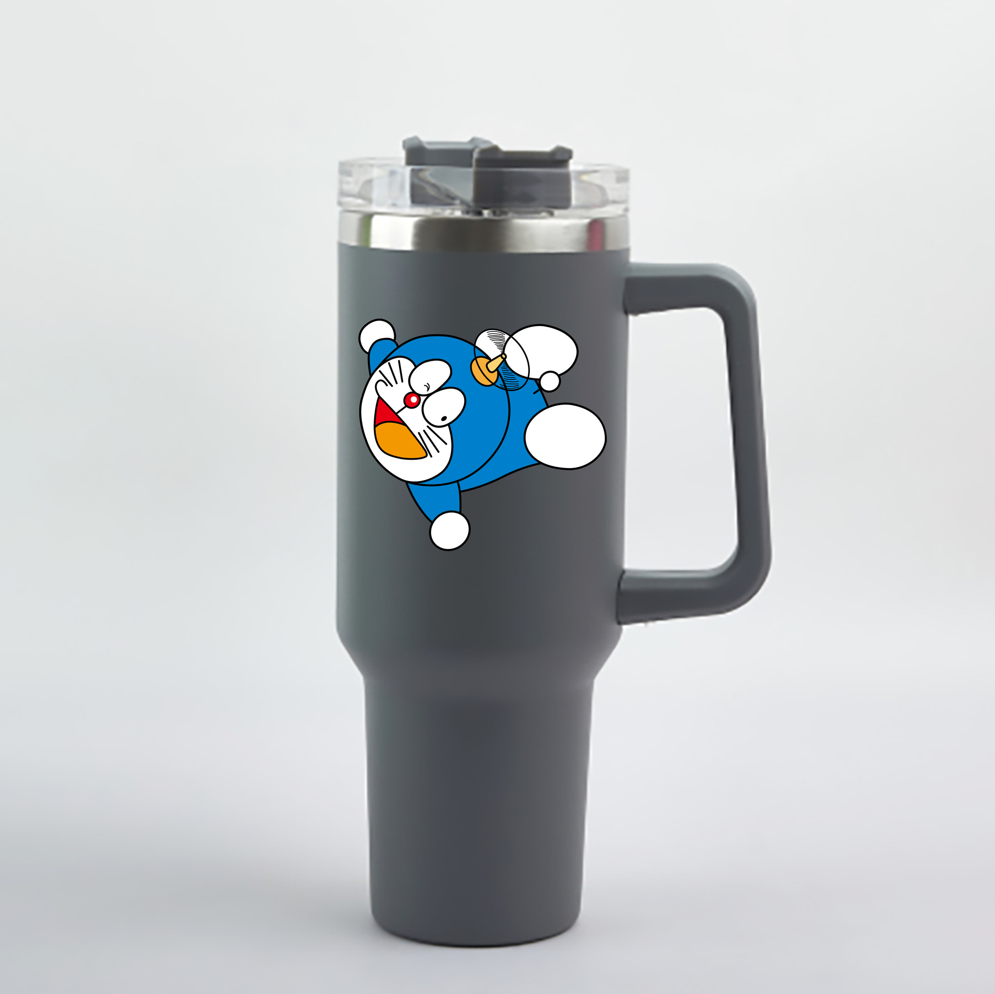（画像用） ドラえもん Doraemon 1200mL車用タンブラー - クリスタルステッカー（プラスチックストロー付き）