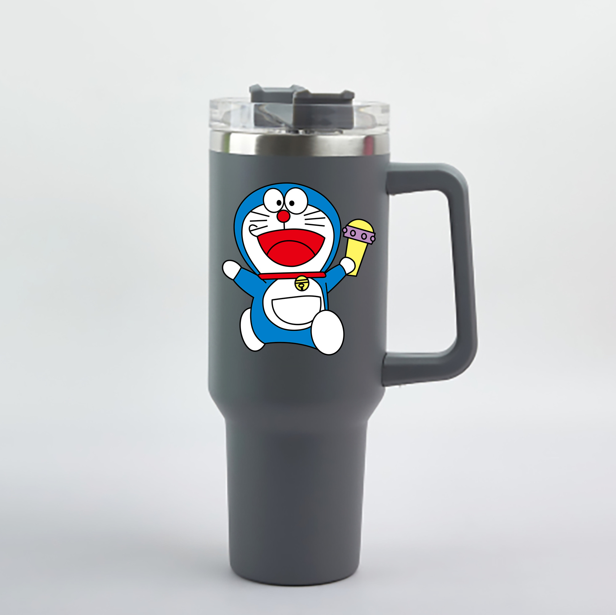 （画像用） ドラえもん Doraemon 1200mL車用タンブラー - クリスタルステッカー（プラスチックストロー付き）