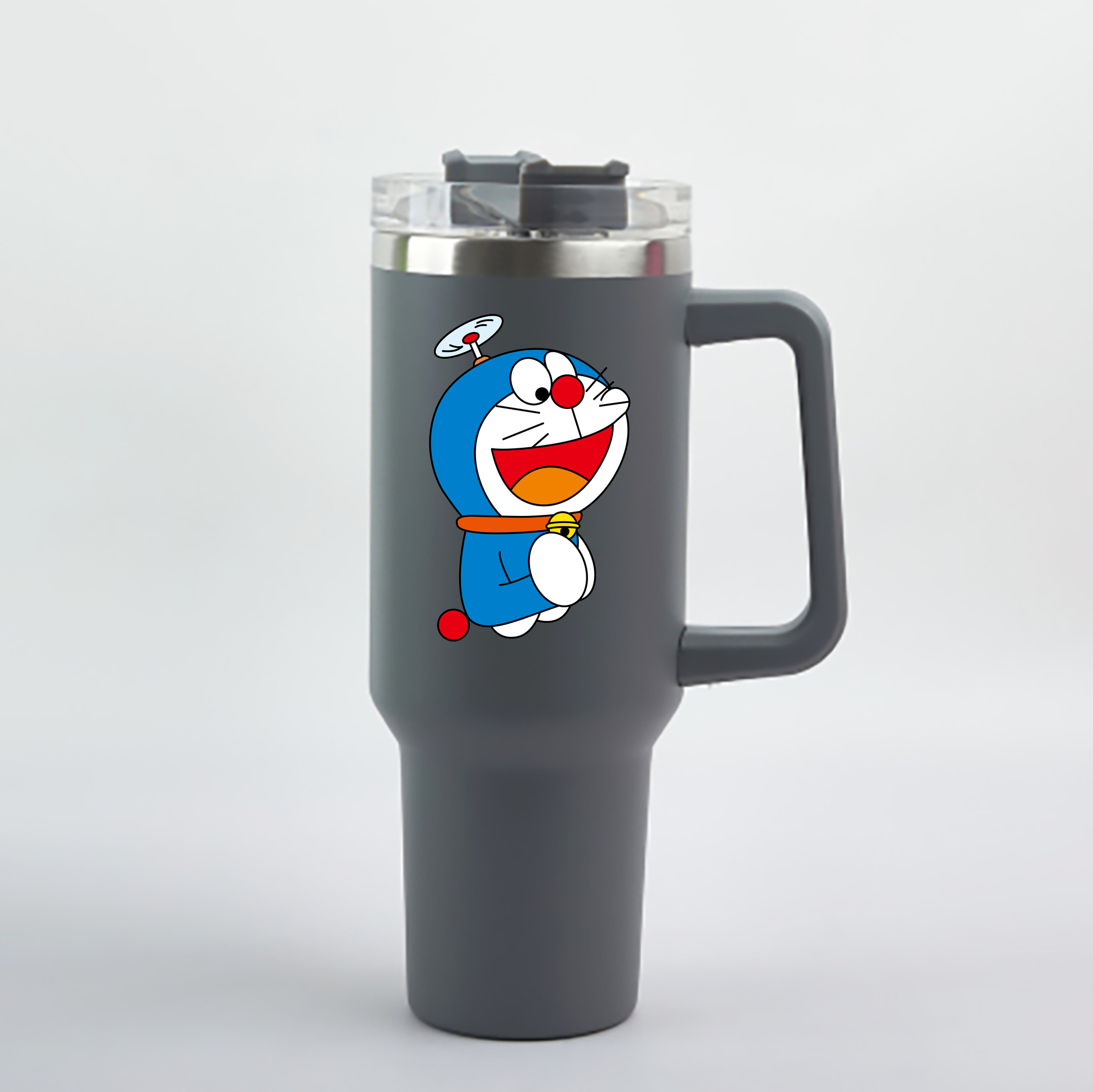 （画像用） ドラえもん Doraemon 1200mL車用タンブラー - クリスタルステッカー（プラスチックストロー付き）