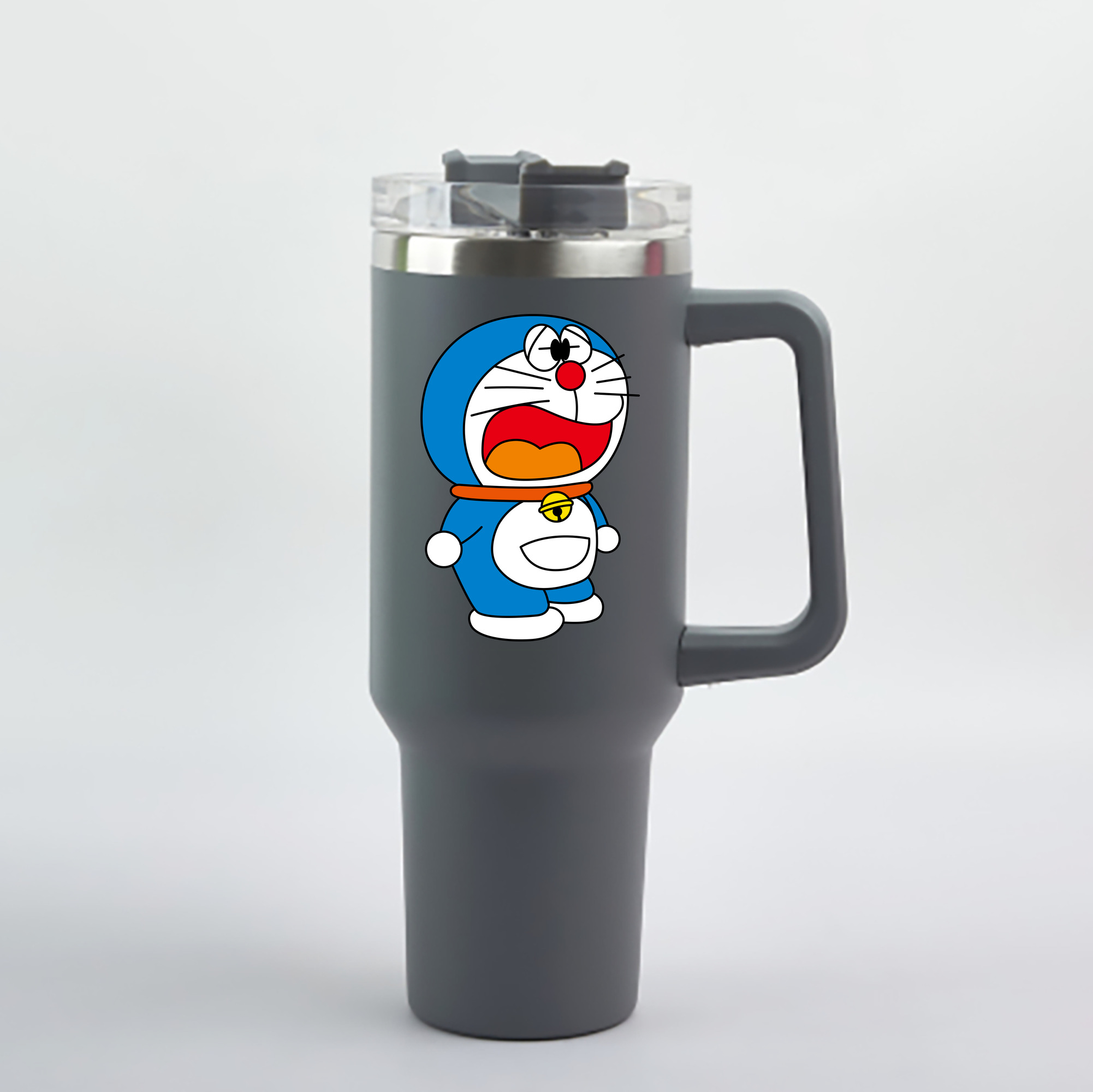 （画像用） ドラえもん Doraemon 1200mL車用タンブラー - クリスタルステッカー（プラスチックストロー付き）