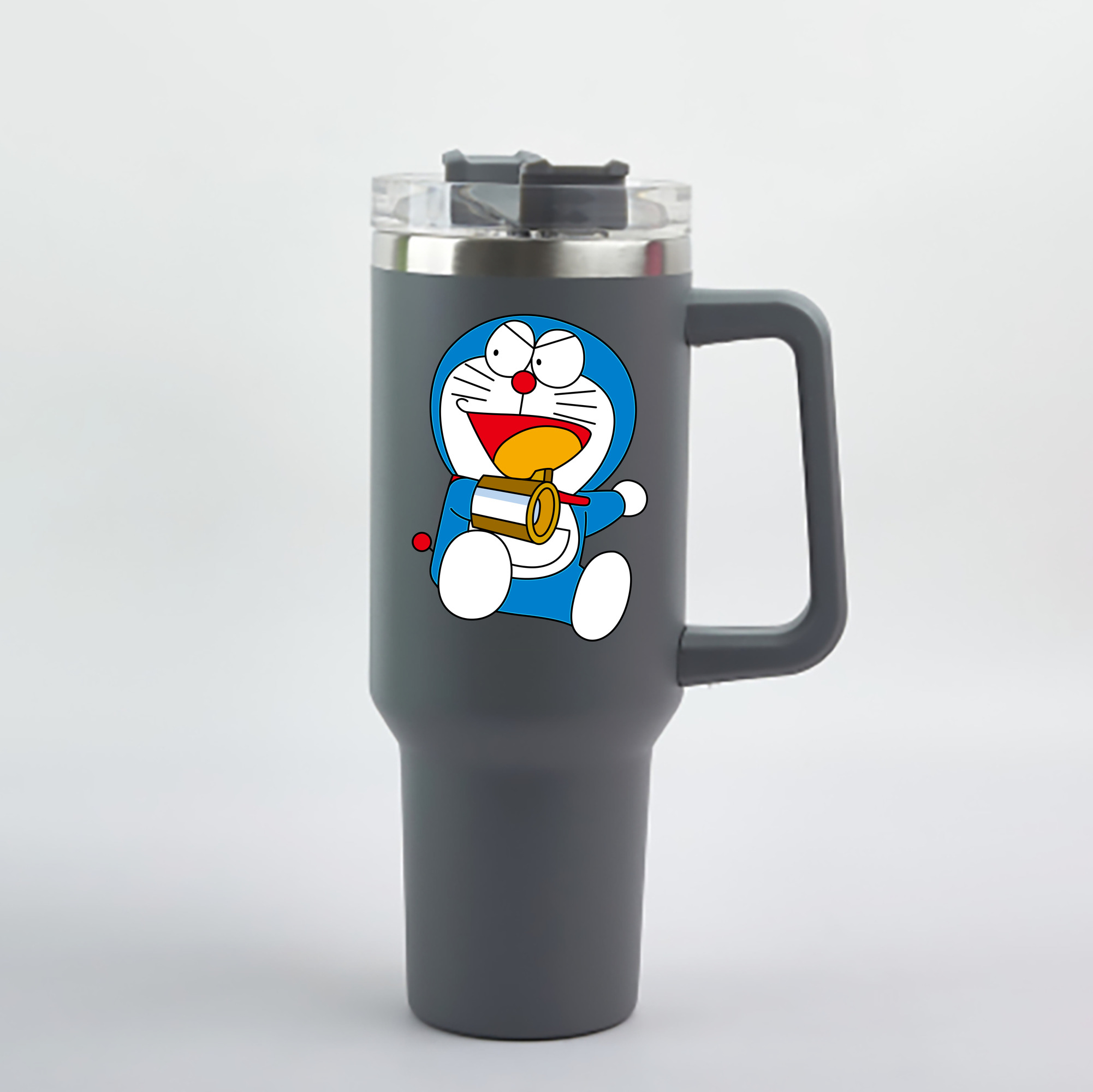 （画像用） ドラえもん Doraemon 1200mL車用タンブラー - クリスタルステッカー（プラスチックストロー付き）