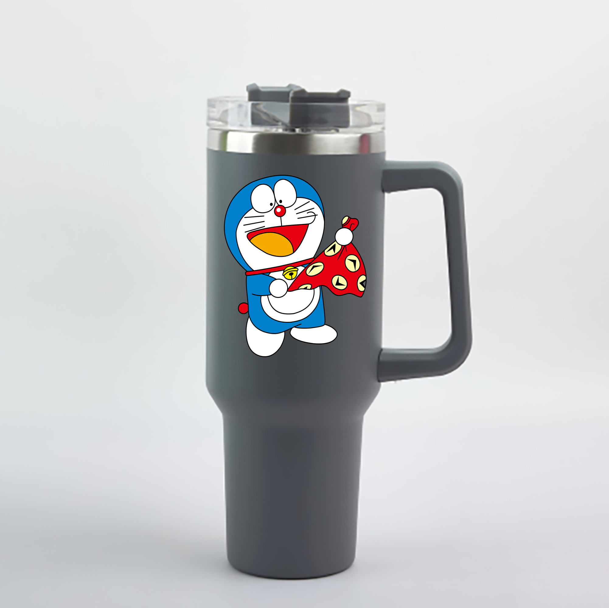 （画像用） ドラえもん Doraemon 1200mL車用タンブラー - クリスタルステッカー（プラスチックストロー付き）
