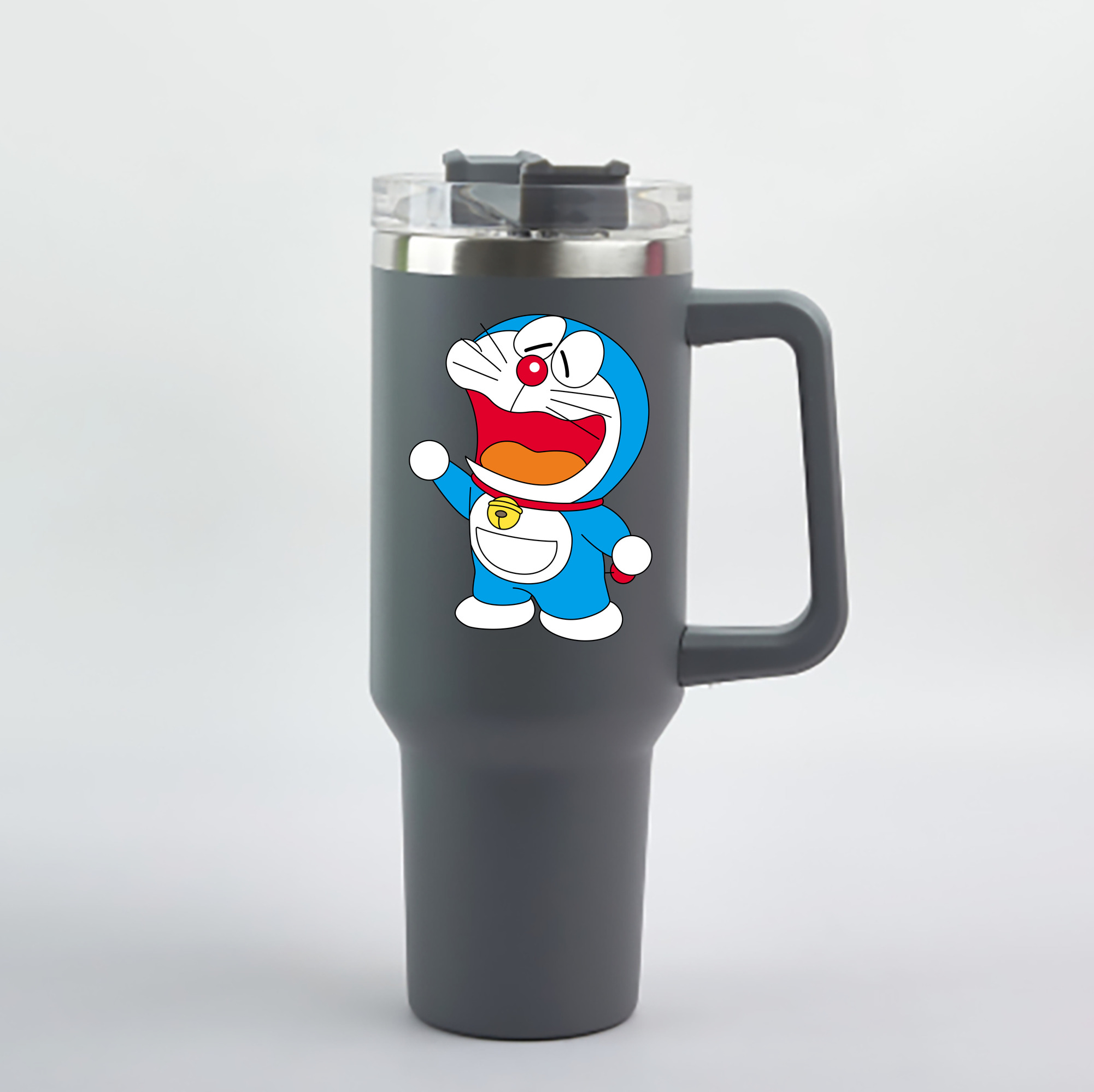 （画像用） ドラえもん Doraemon 1200mL車用タンブラー - クリスタルステッカー（プラスチックストロー付き）