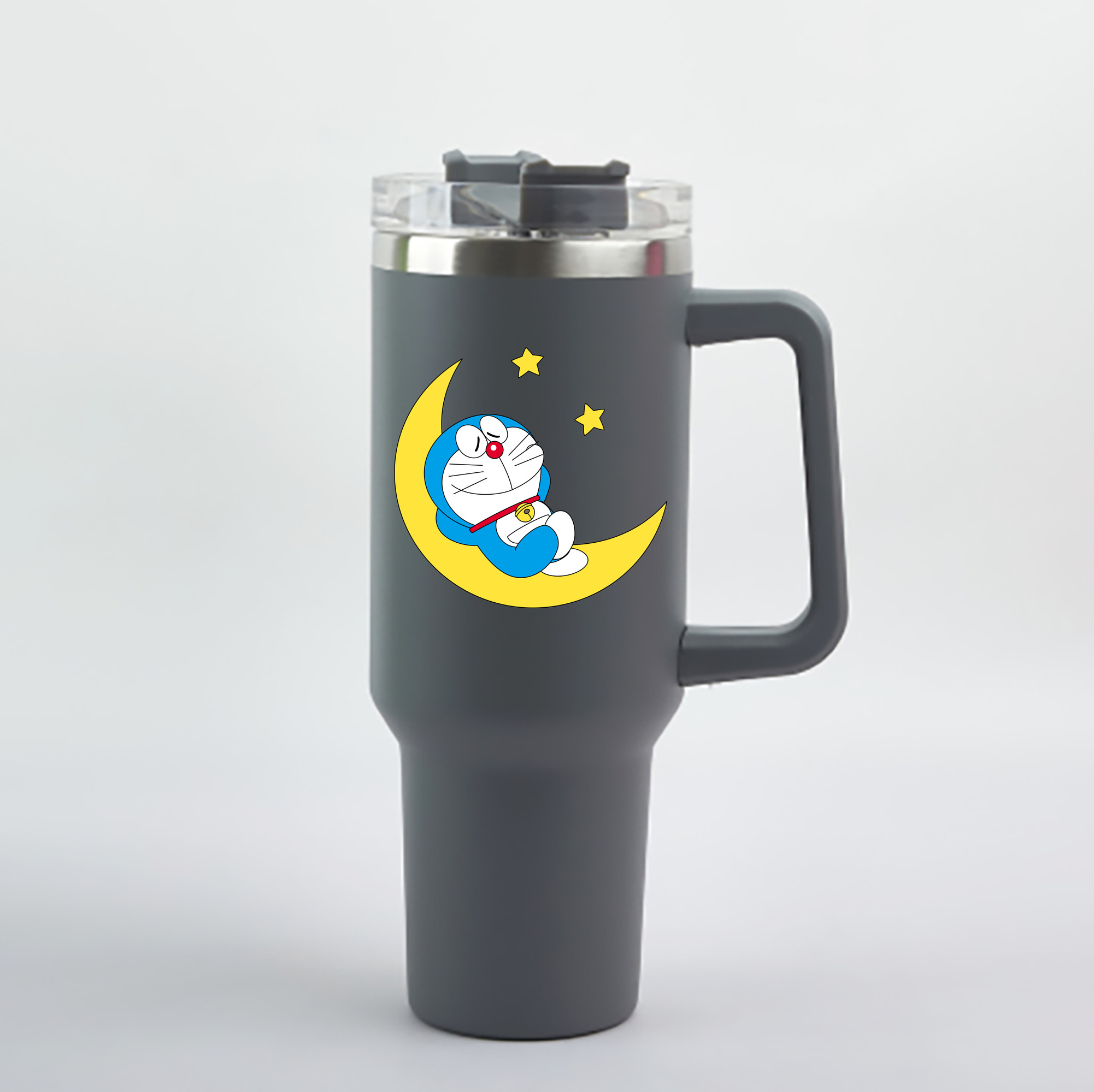 （画像用） ドラえもん Doraemon 1200mL車用タンブラー - クリスタルステッカー（プラスチックストロー付き）