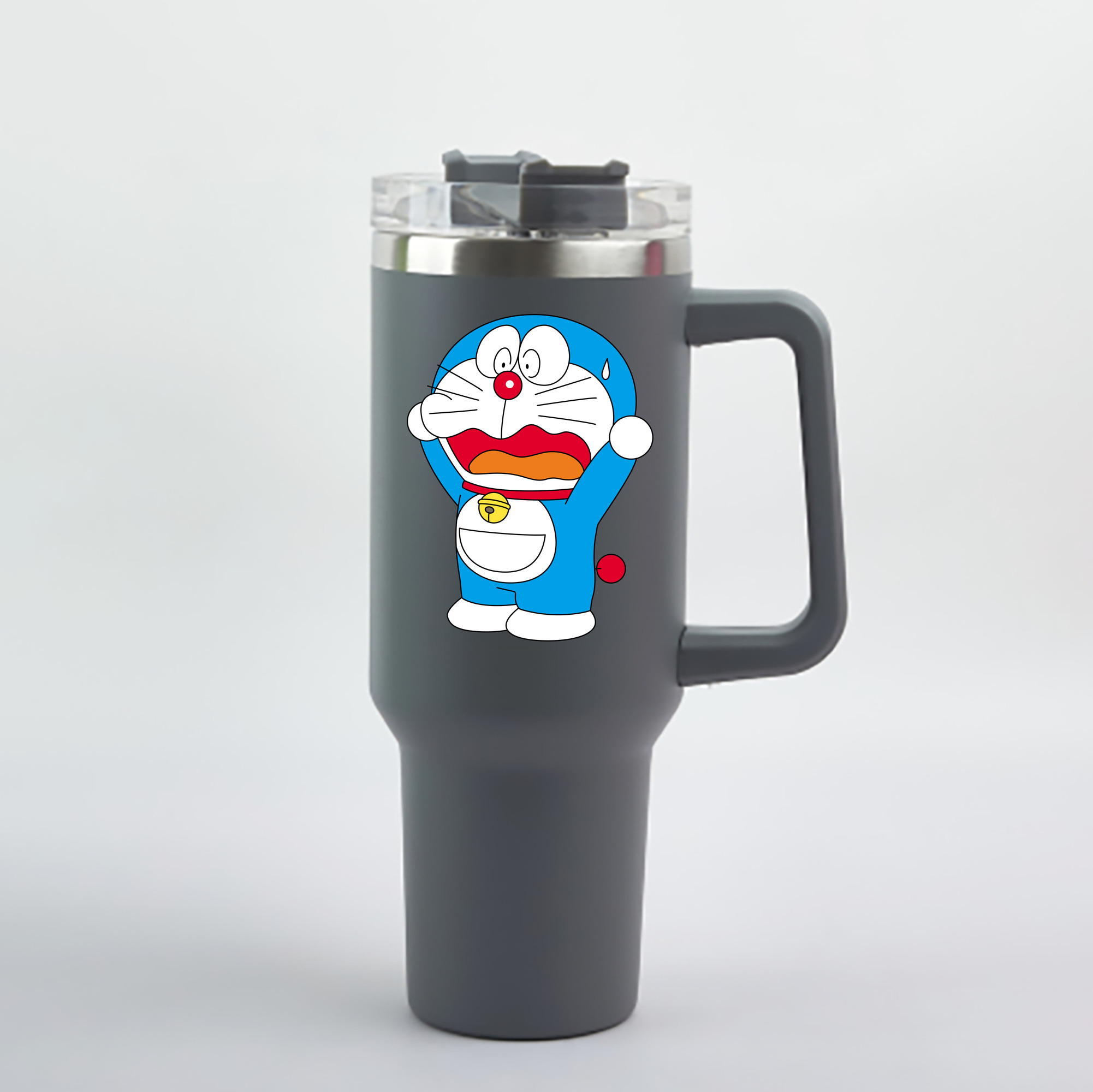 （画像用） ドラえもん Doraemon 1200mL車用タンブラー - クリスタルステッカー（プラスチックストロー付き）