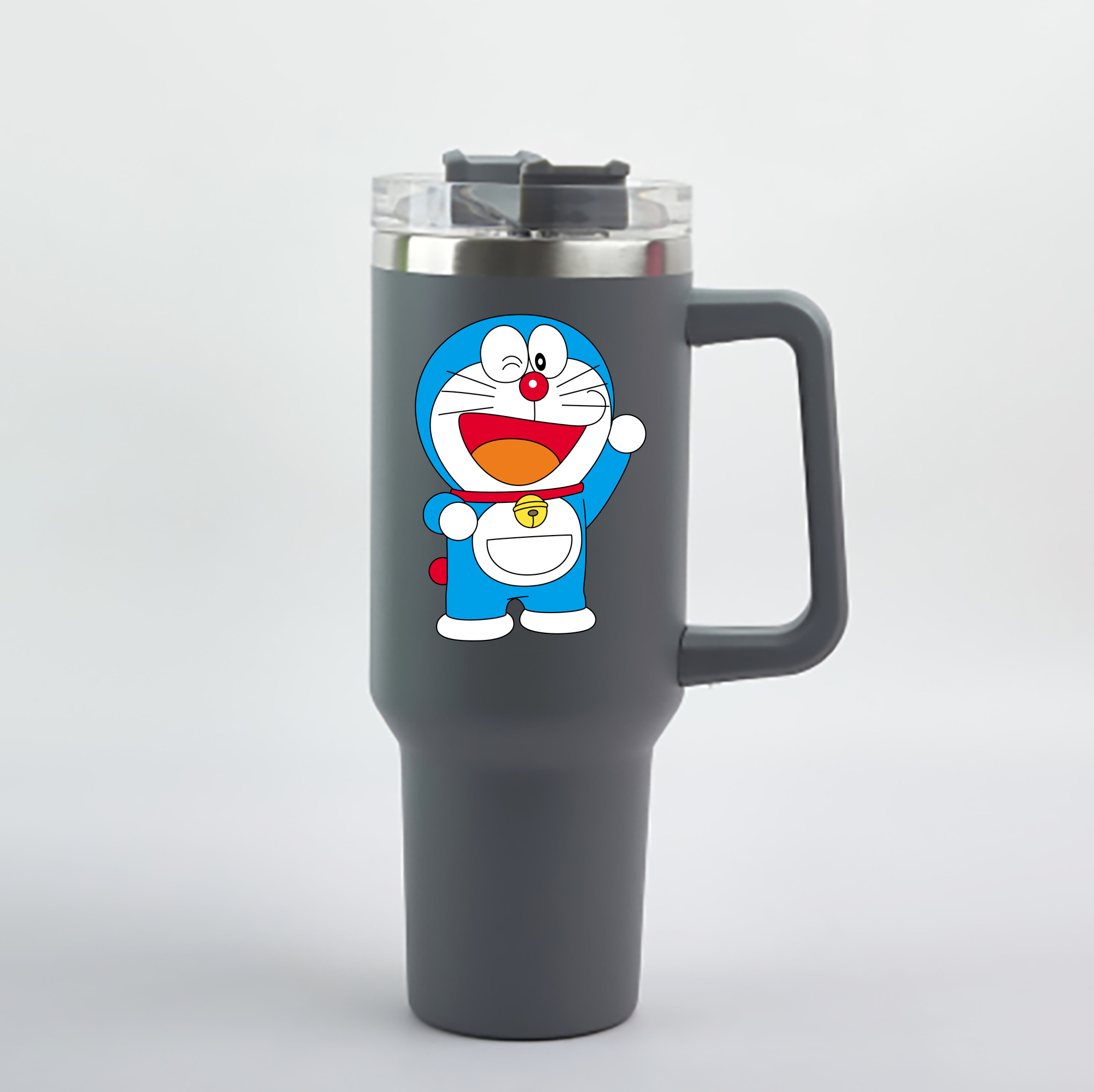 （画像用） ドラえもん Doraemon 1200mL車用タンブラー - クリスタルステッカー（プラスチックストロー付き）