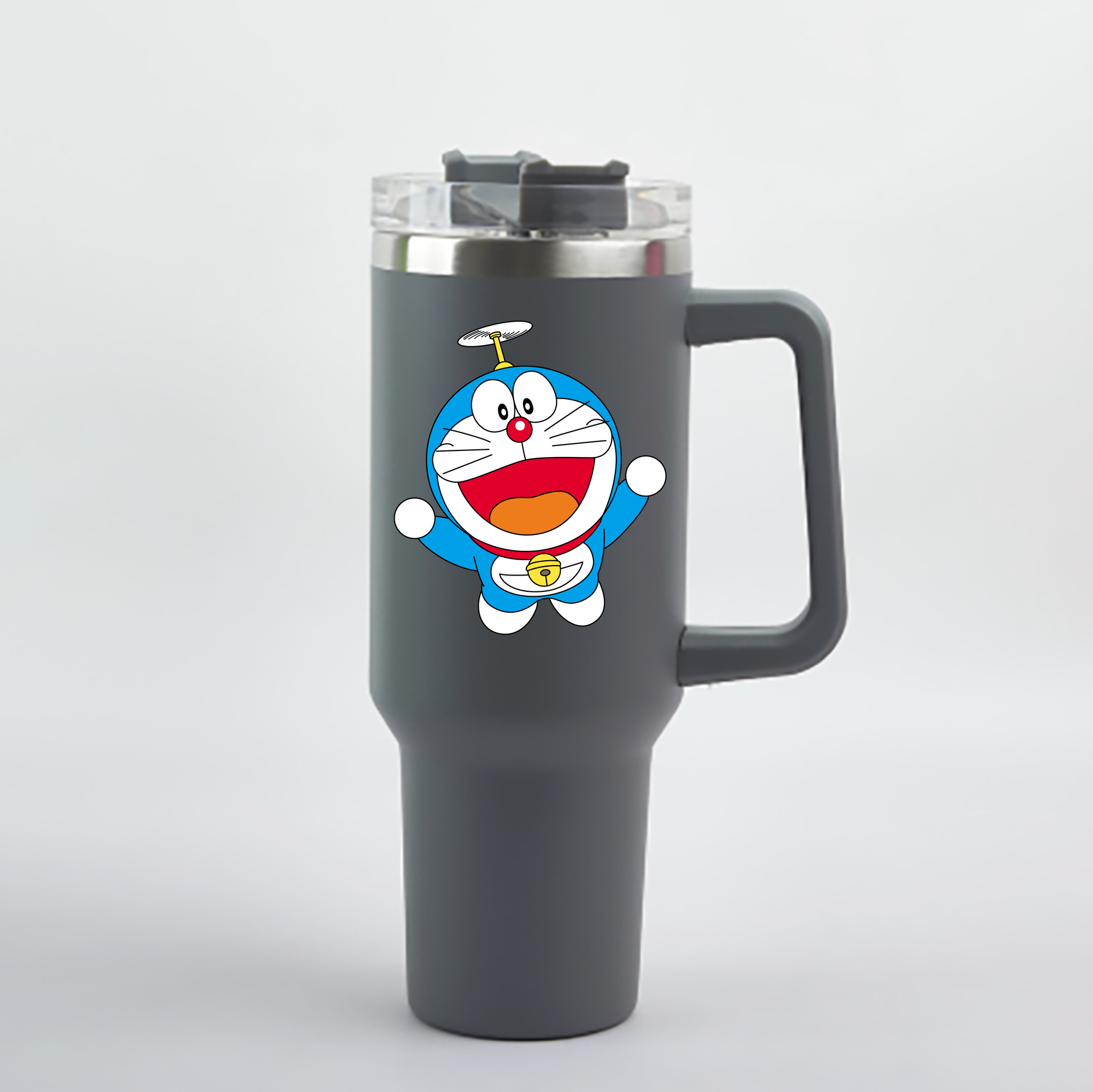 （画像用） ドラえもん Doraemon 1200mL車用タンブラー - クリスタルステッカー（プラスチックストロー付き）