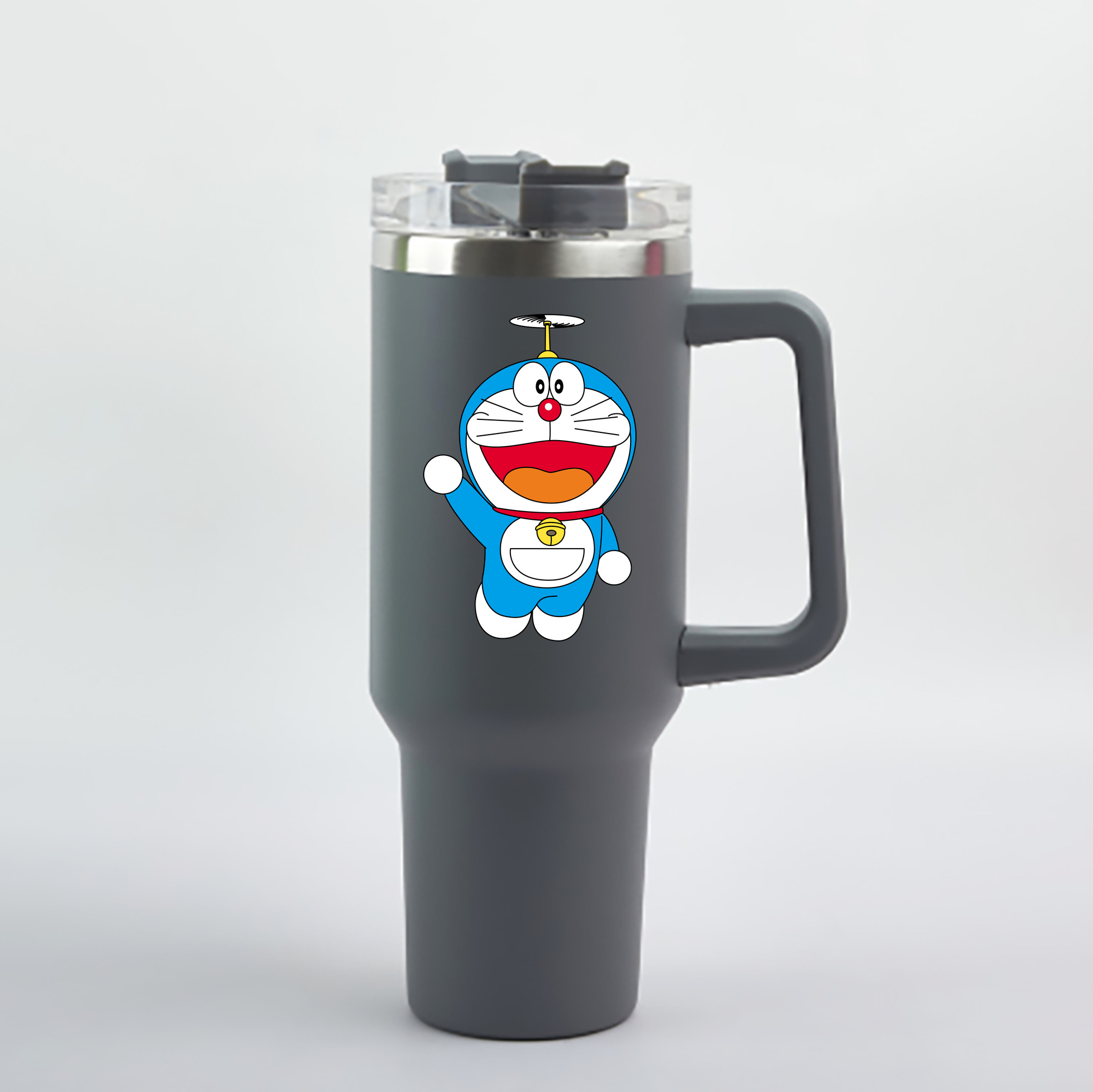 （画像用） ドラえもん Doraemon 1200mL車用タンブラー - クリスタルステッカー（プラスチックストロー付き）