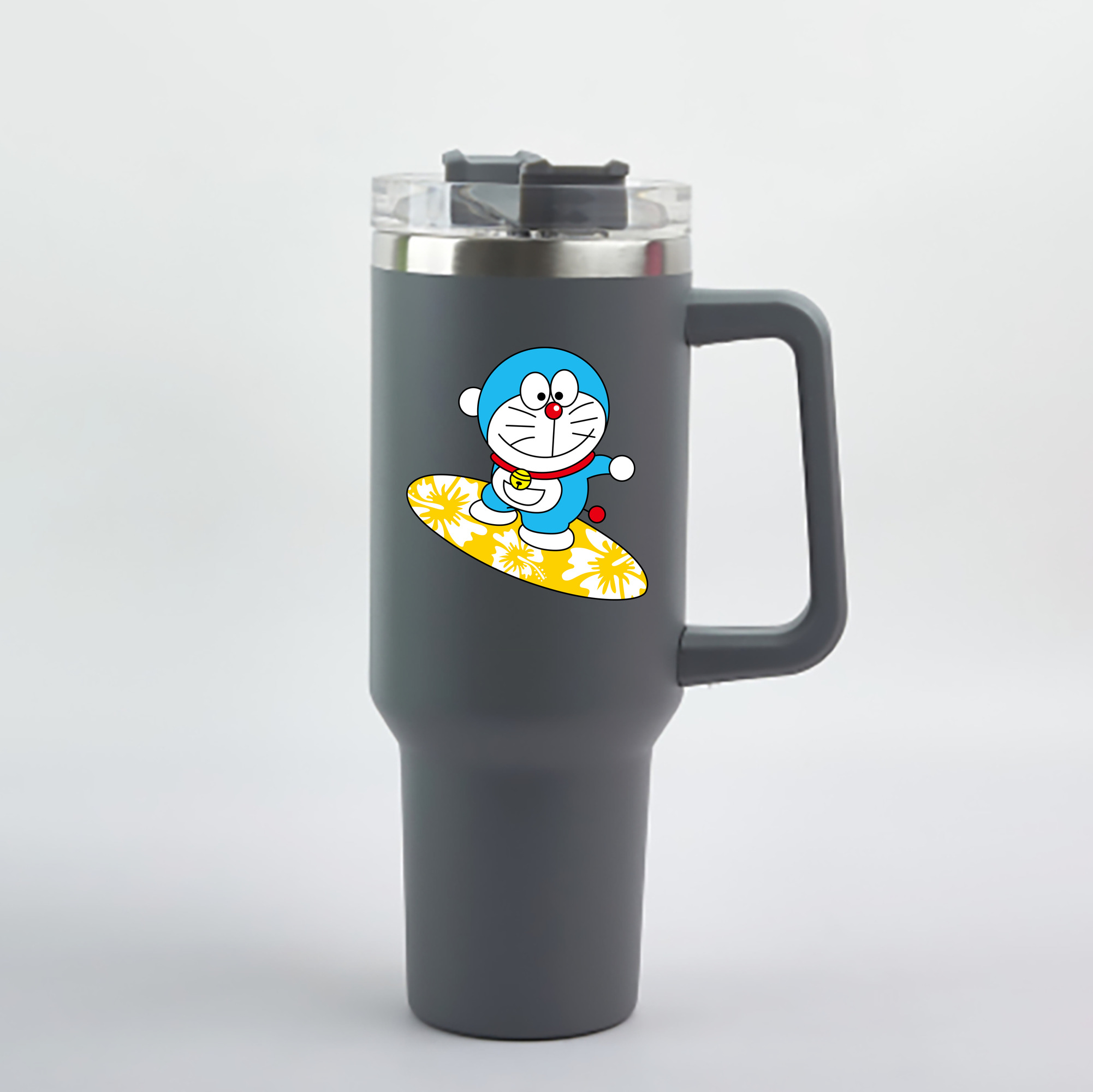 （画像用） ドラえもん Doraemon 1200mL車用タンブラー - クリスタルステッカー（プラスチックストロー付き）