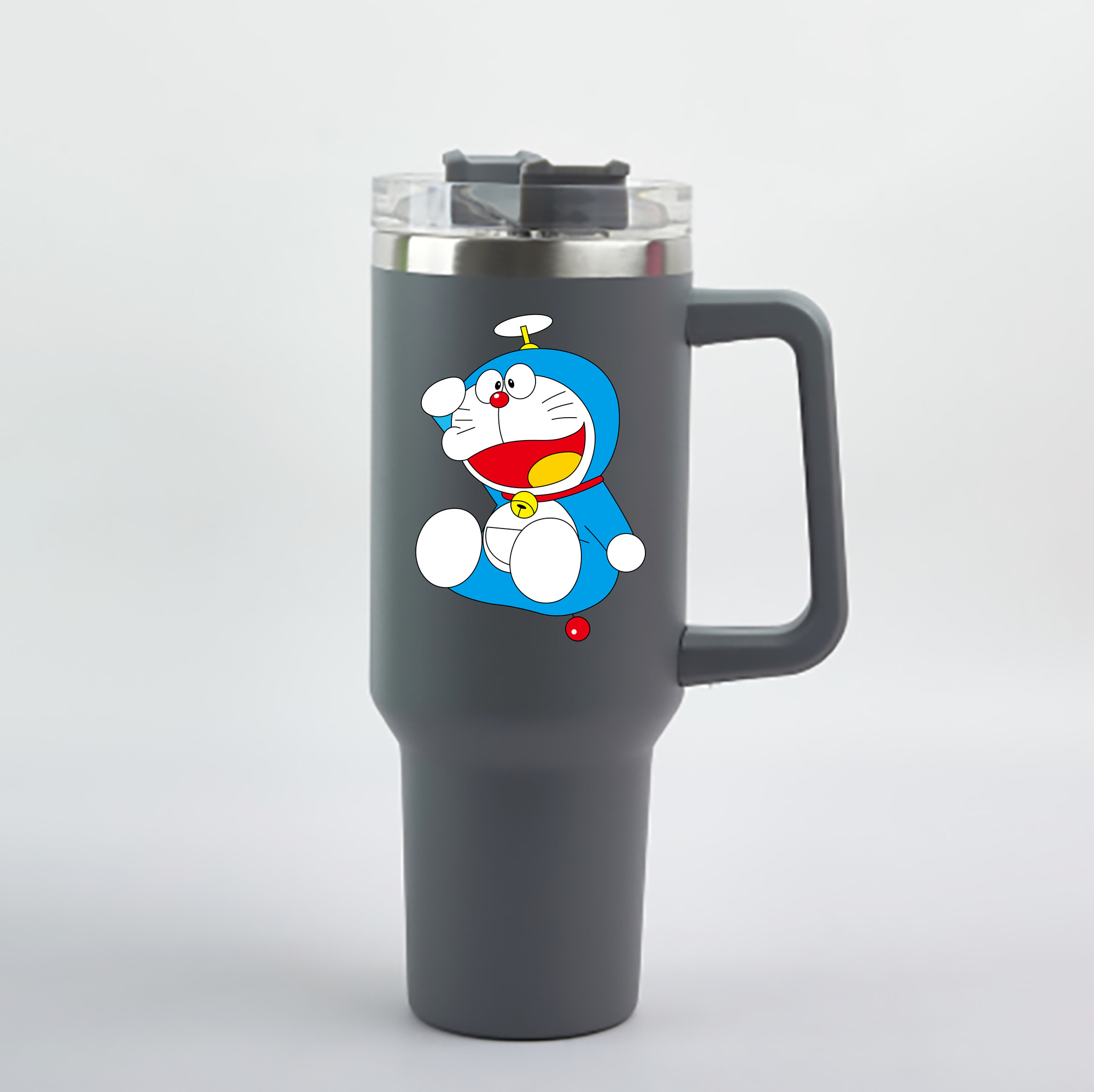 （画像用） ドラえもん Doraemon 1200mL車用タンブラー - クリスタルステッカー（プラスチックストロー付き）