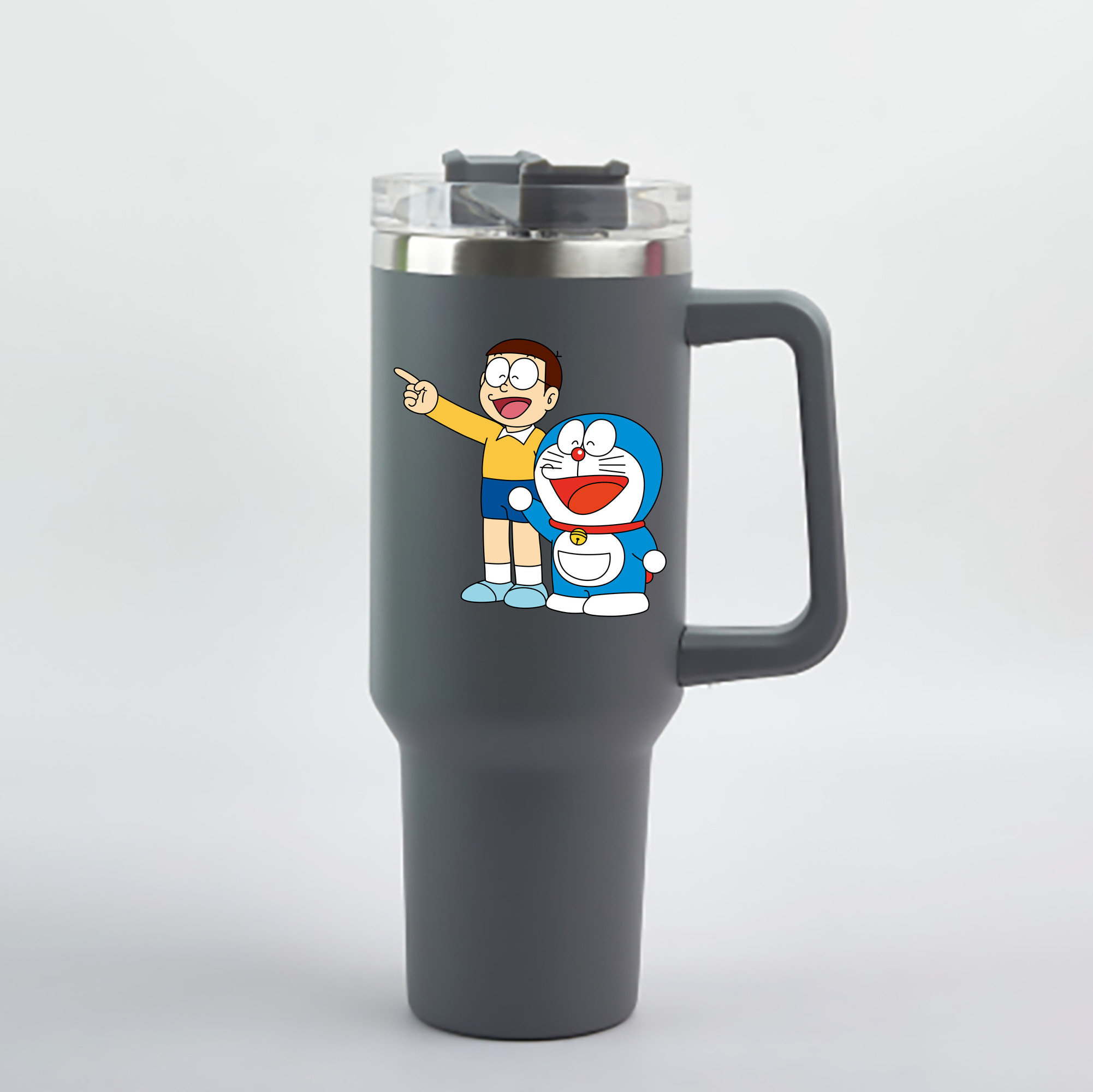 （画像用） ドラえもん 野比 のび太 Doraemon Nobita Nobi 1200mL車用タンブラー - クリスタルステッカー（プラスチックストロー付き）
