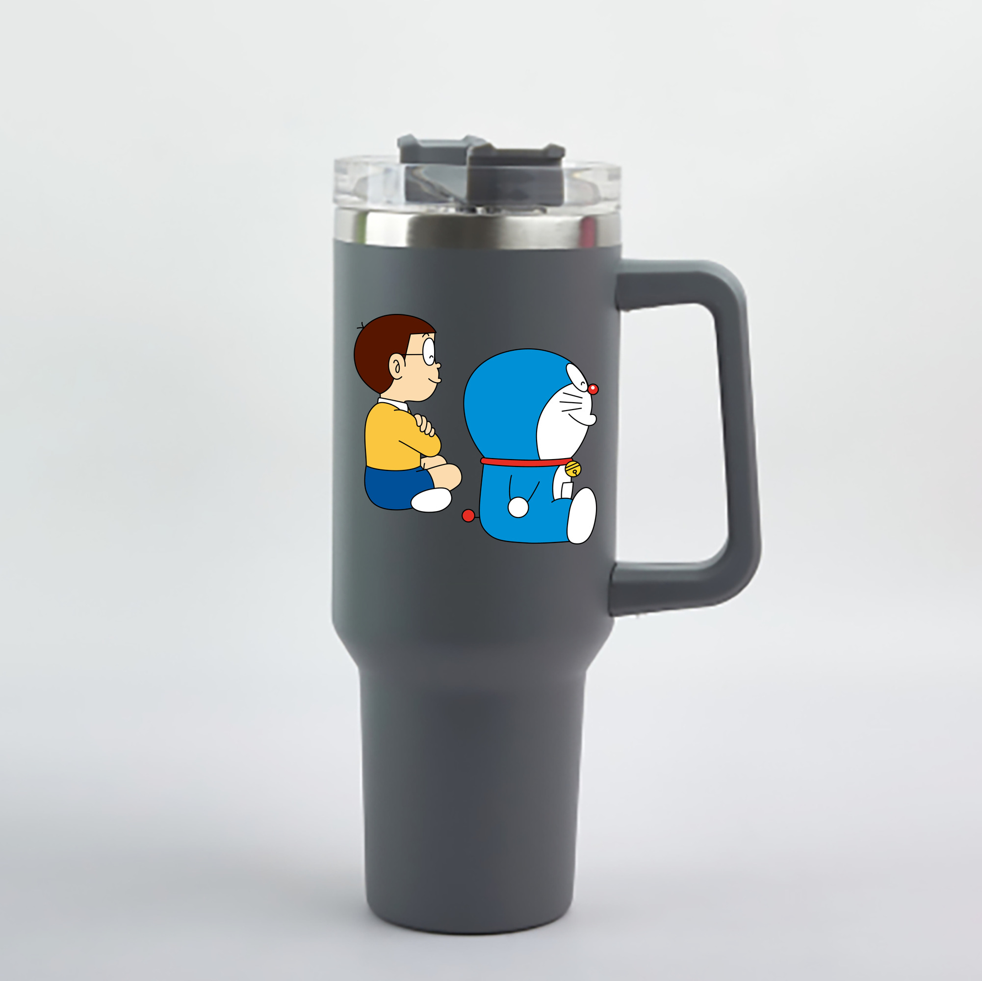 （画像用） ドラえもん 野比 のび太 Doraemon Nobita Nobi 1200mL車用タンブラー - クリスタルステッカー（プラスチックストロー付き）