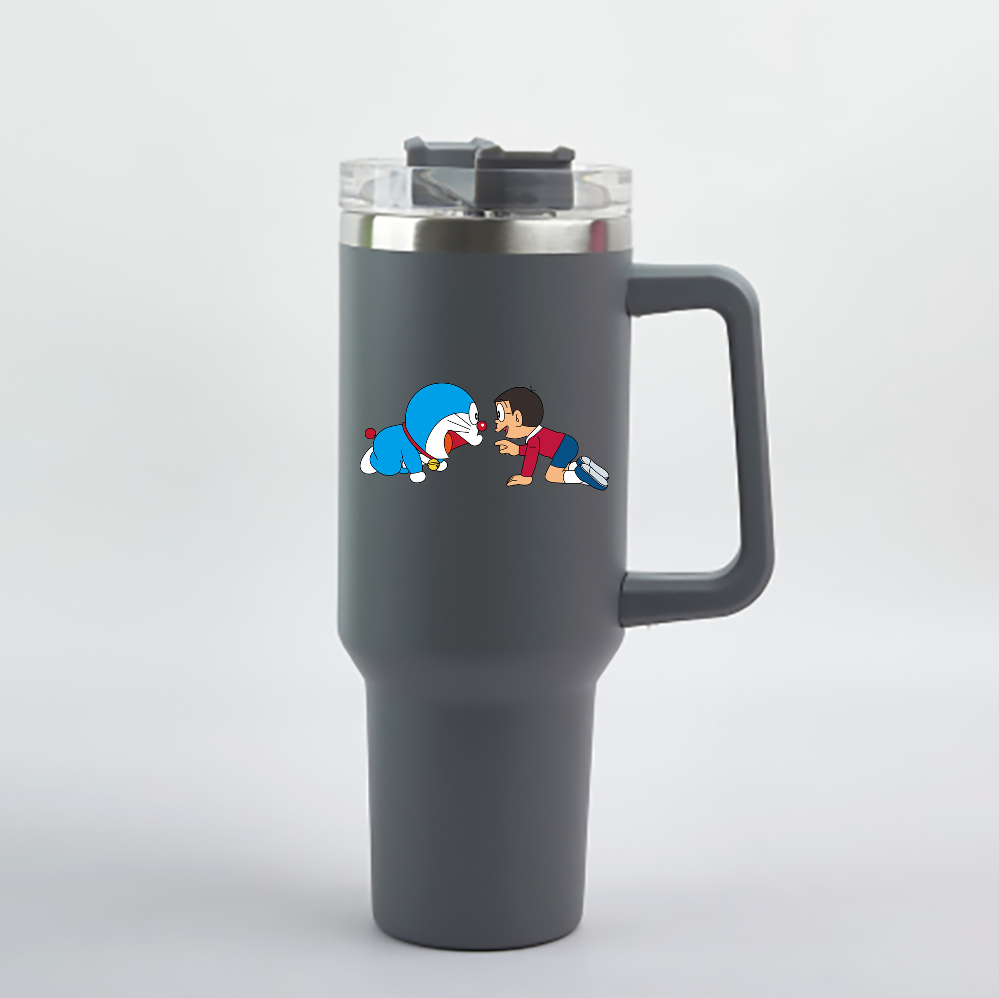 （画像用） ドラえもん 野比 のび太 Doraemon Nobita Nobi 1200mL車用タンブラー - クリスタルステッカー（プラスチックストロー付き）