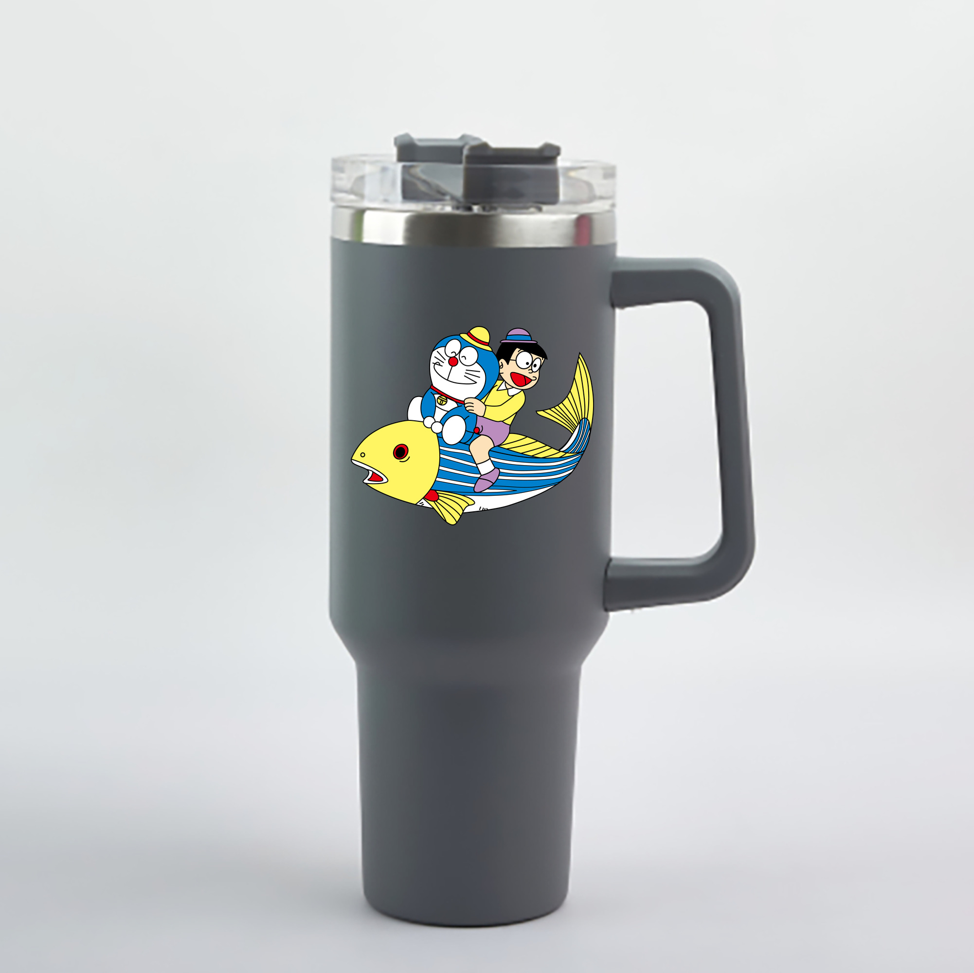 （画像用） ドラえもん 野比 のび太 Doraemon Nobita Nobi 1200mL車用タンブラー - クリスタルステッカー（プラスチックストロー付き）