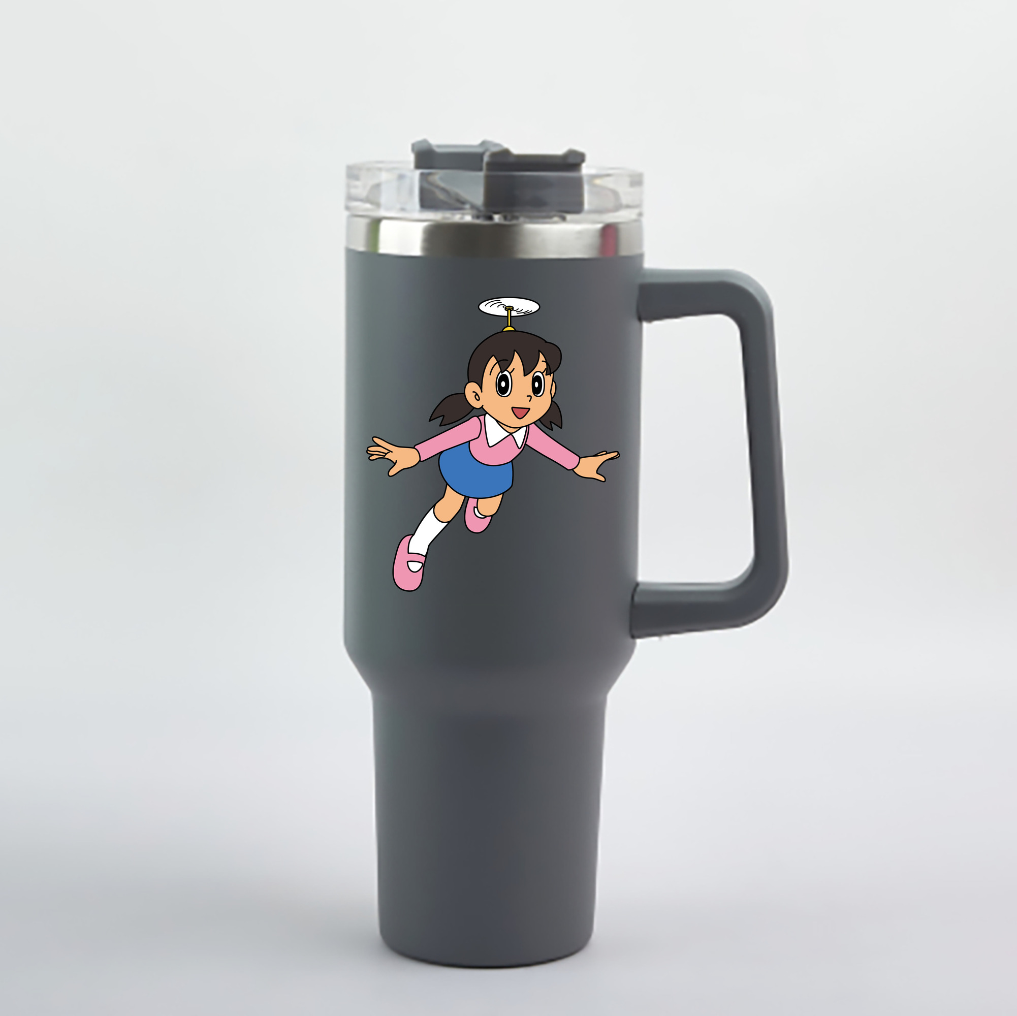 （画像用） ドラえもん みなもと しずか Doraemon Shizuka Minamoto 1200mL車用タンブラー - クリスタルステッカー（プラスチックストロー付き）